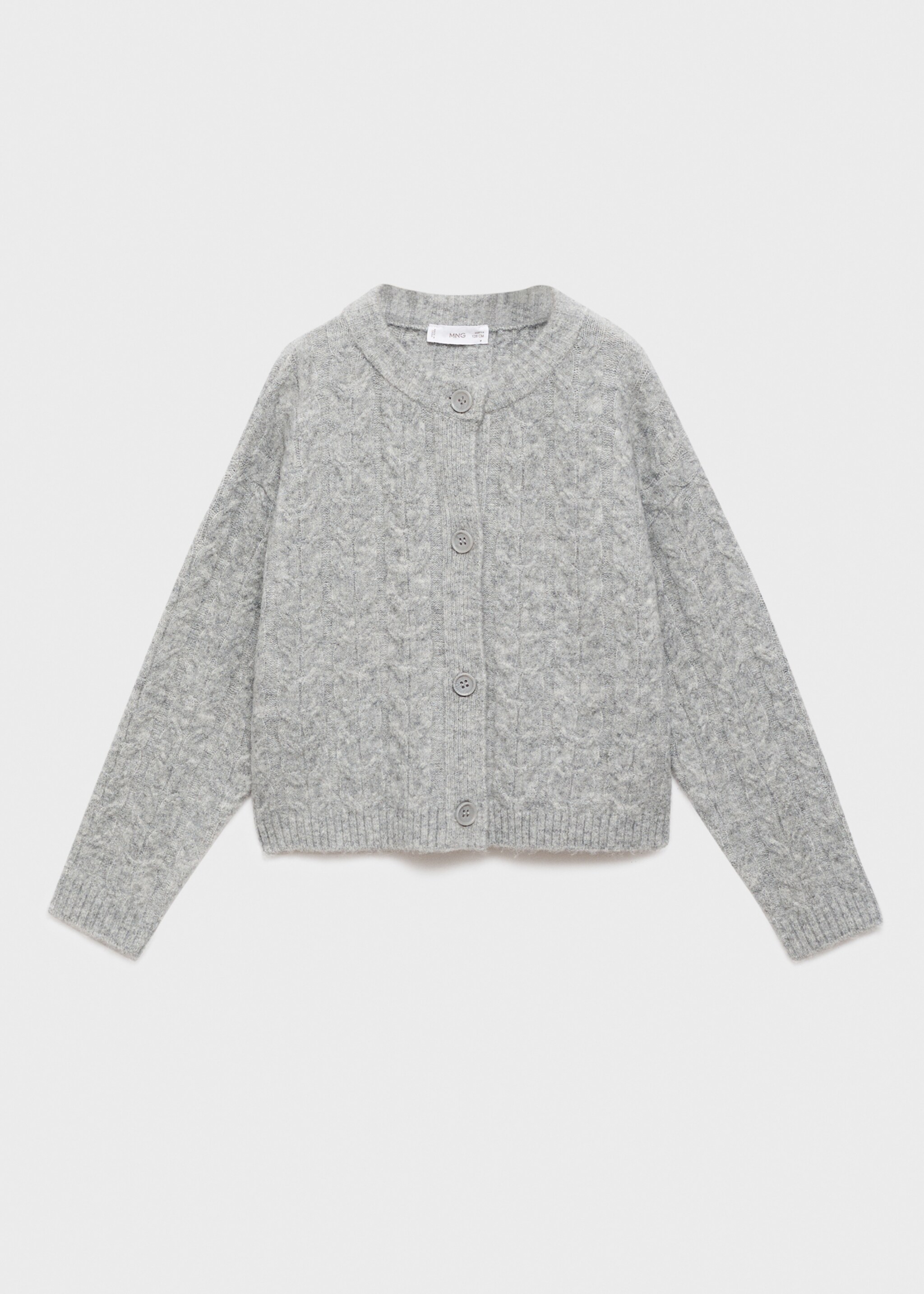 Knitted button cardigan - Article without model, Medium Heather Grey. Ref: 17036339-00.