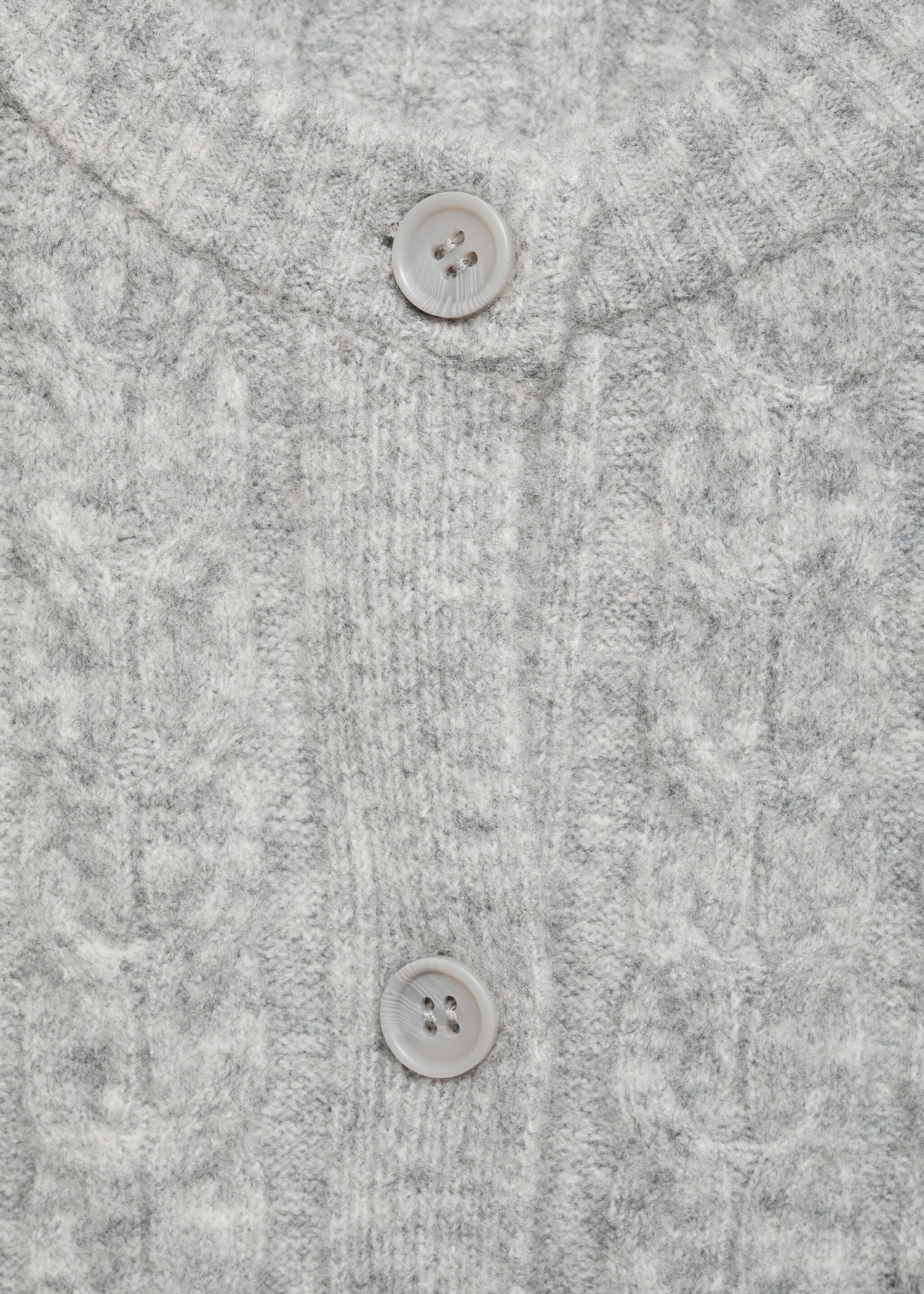 Knitted button cardigan - Details of the article 8, Medium Heather Grey. Ref: 17036339-00.