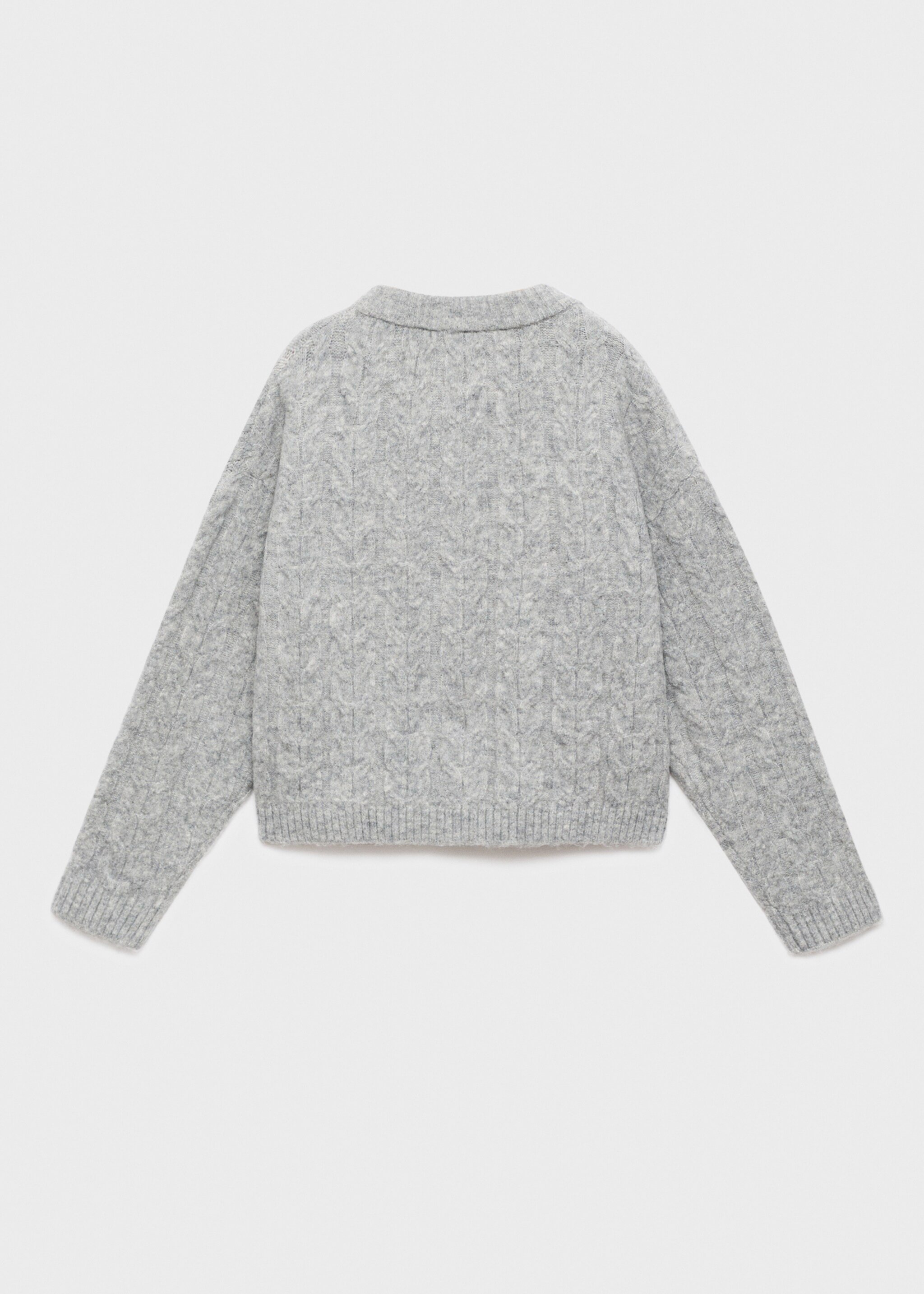 Knitted button cardigan - Reverse of the article, Medium Heather Grey. Ref: 17036339-00.
