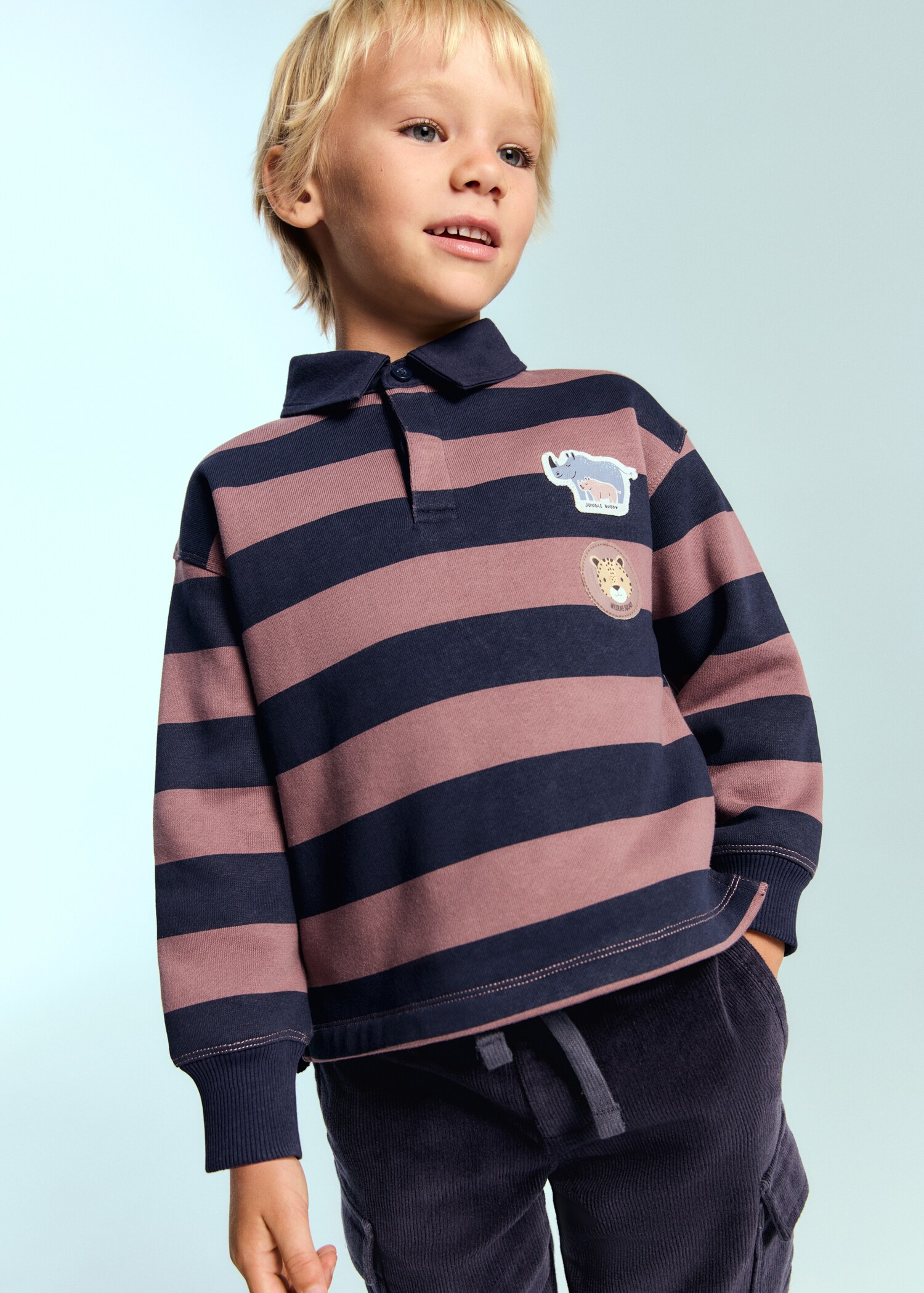 Printed polo-neck sweatshirt - Medium plane