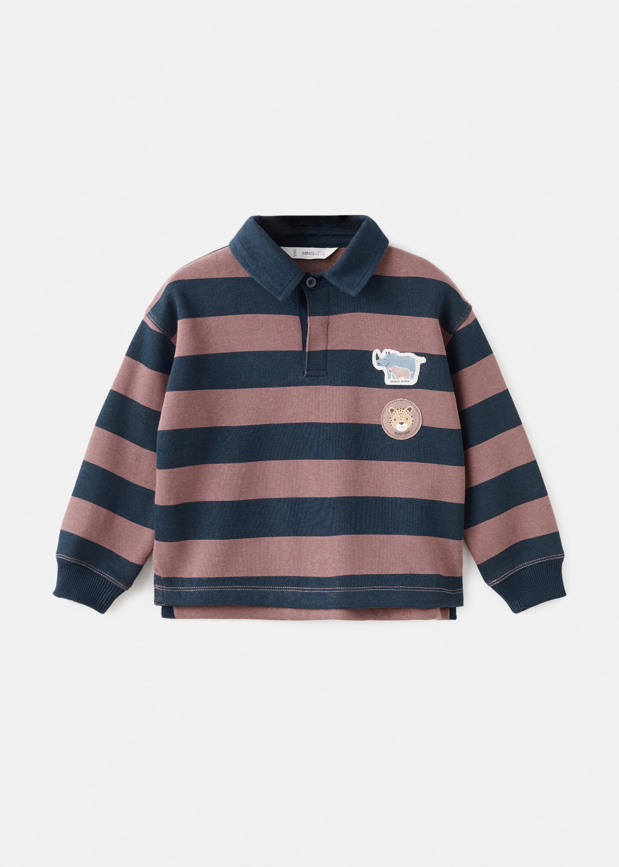Sweat imprimé col polo - Article sans modèle, Bleu marine. Ref: 17036341-00.