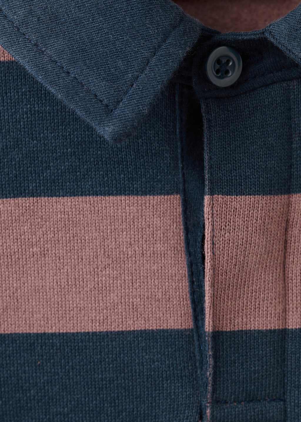 Printed polo-neck sweatshirt