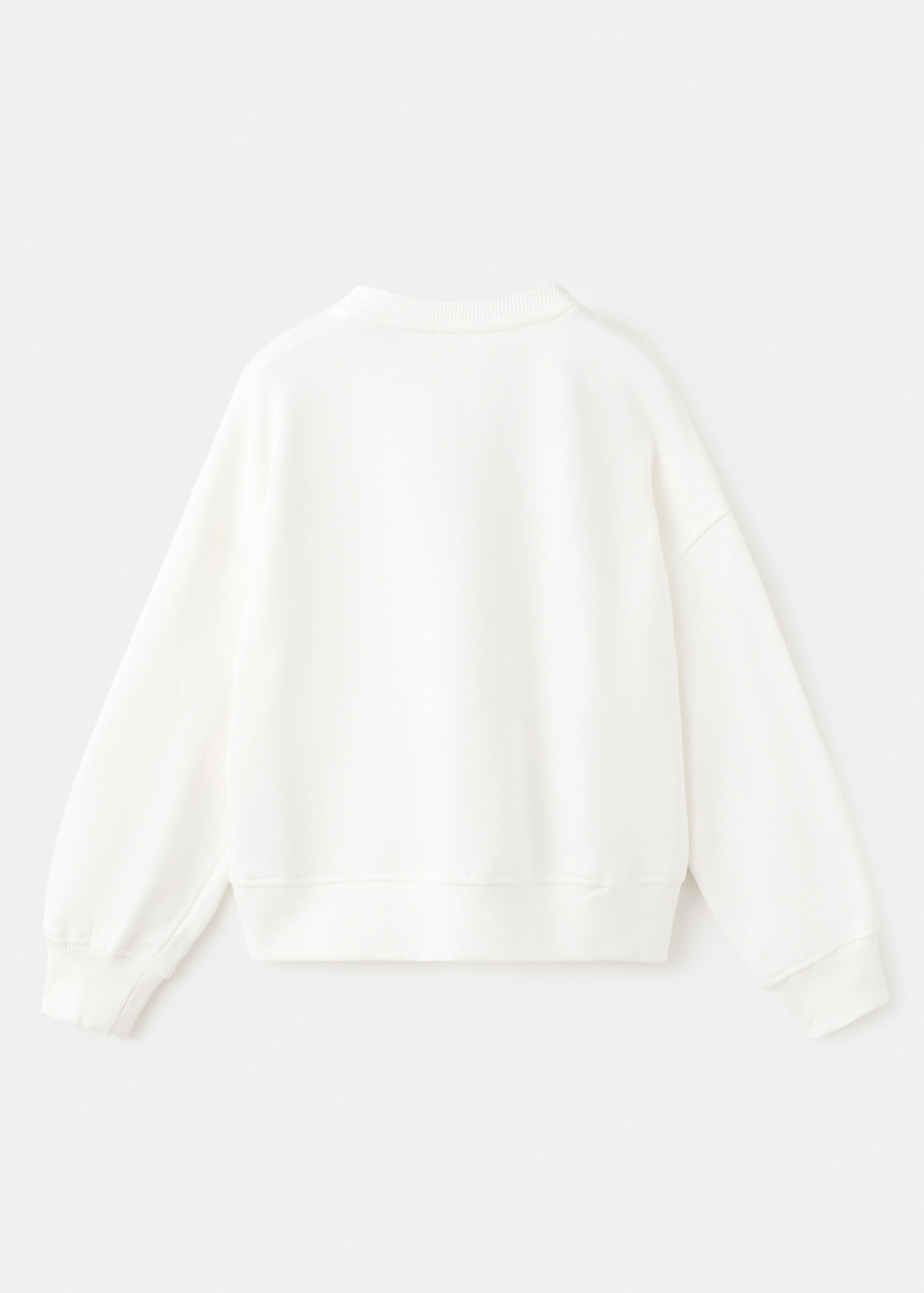 Sweat-shirt coton imprimé - Verso de l’article, Blanc cassé. Ref: 17036343-00.
