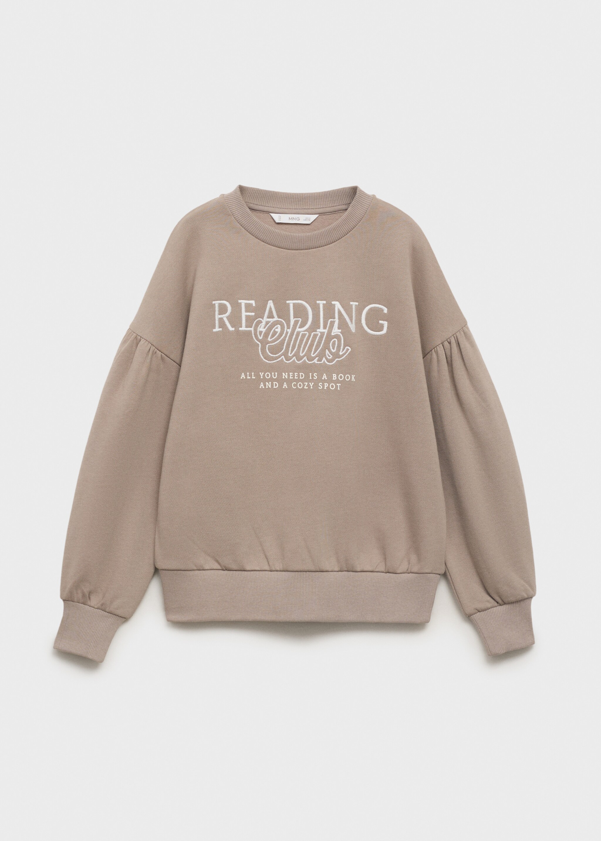 Embroidered cotton sweatshirt - Article without model, Medium Brown. Ref: 17036344-00.