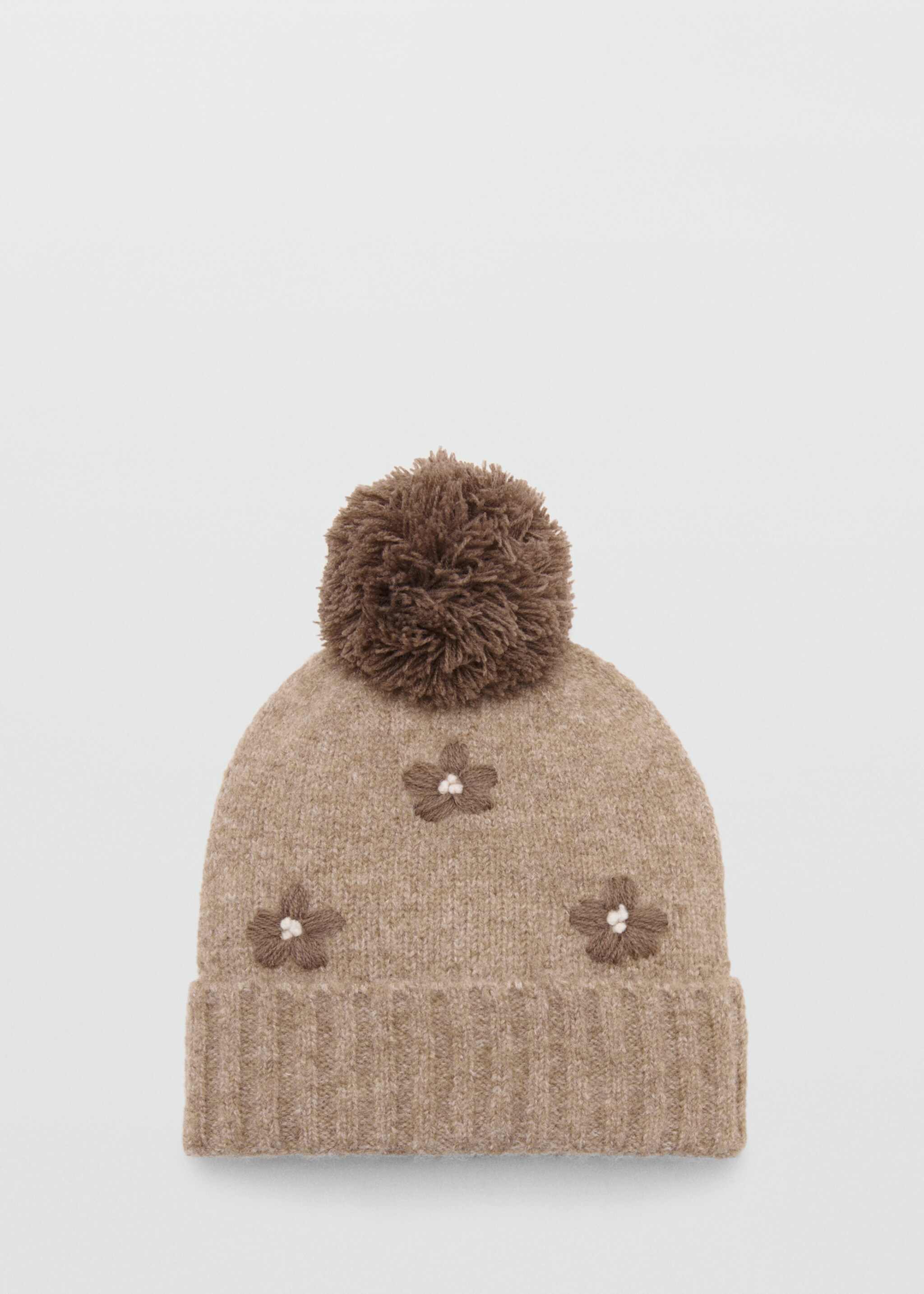 Flower pompom hat - Article without model, Sand. Ref: 17036349-00.