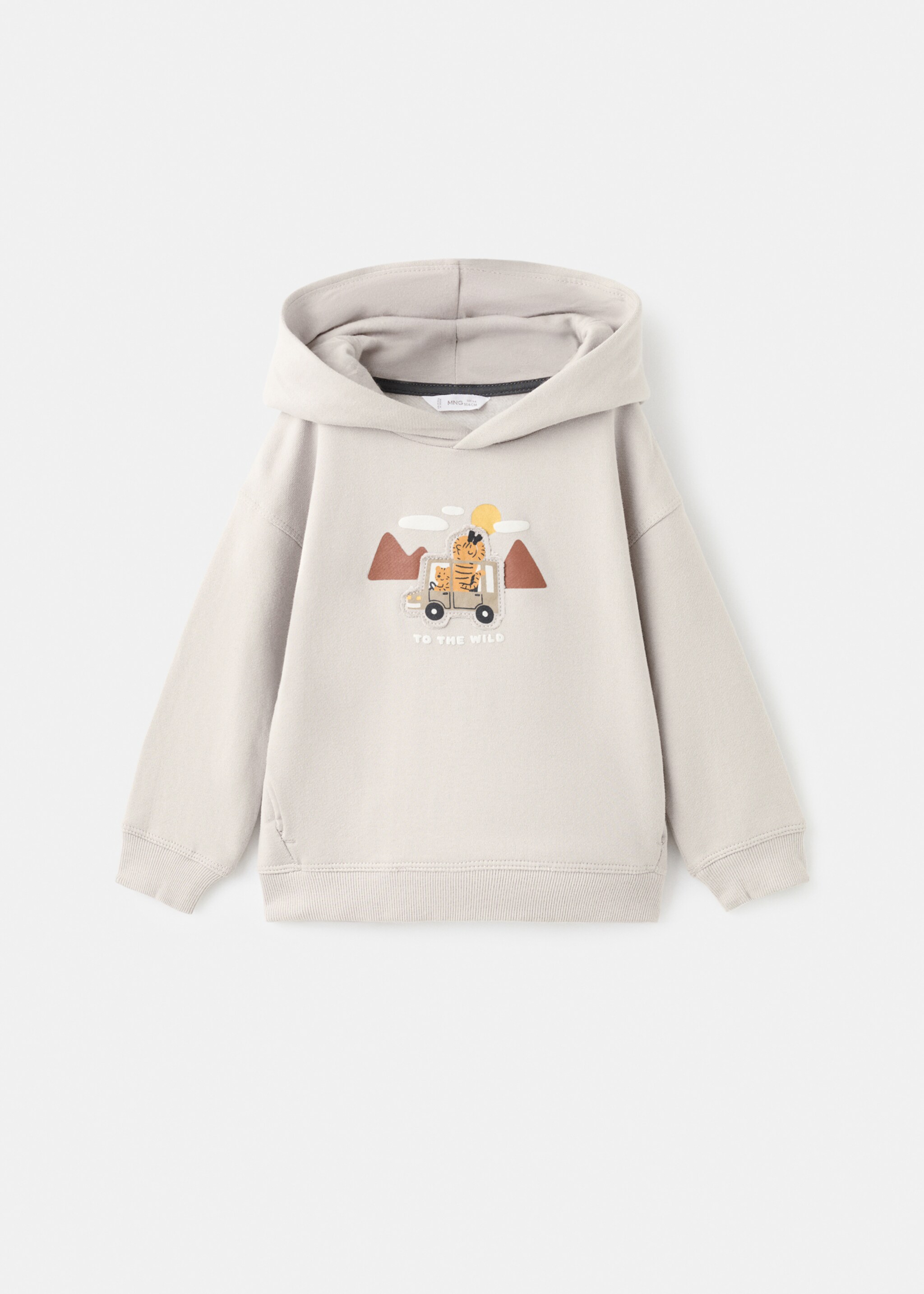 Printed embroidered sweatshirt - Article without model, Sand. Ref: 17036350-00.