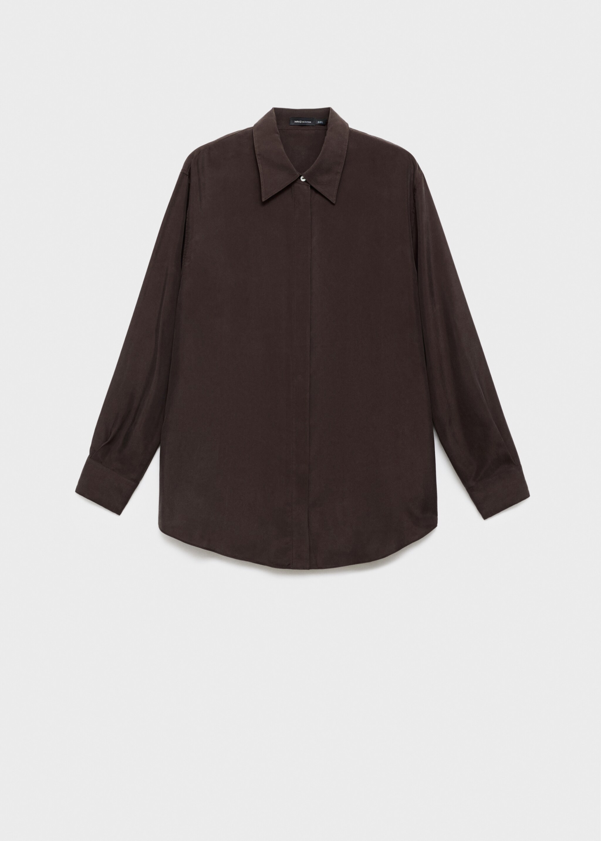 Chemise oversize 100% soie - Article sans modèle, Chocolat. Ref: 17036351-00.