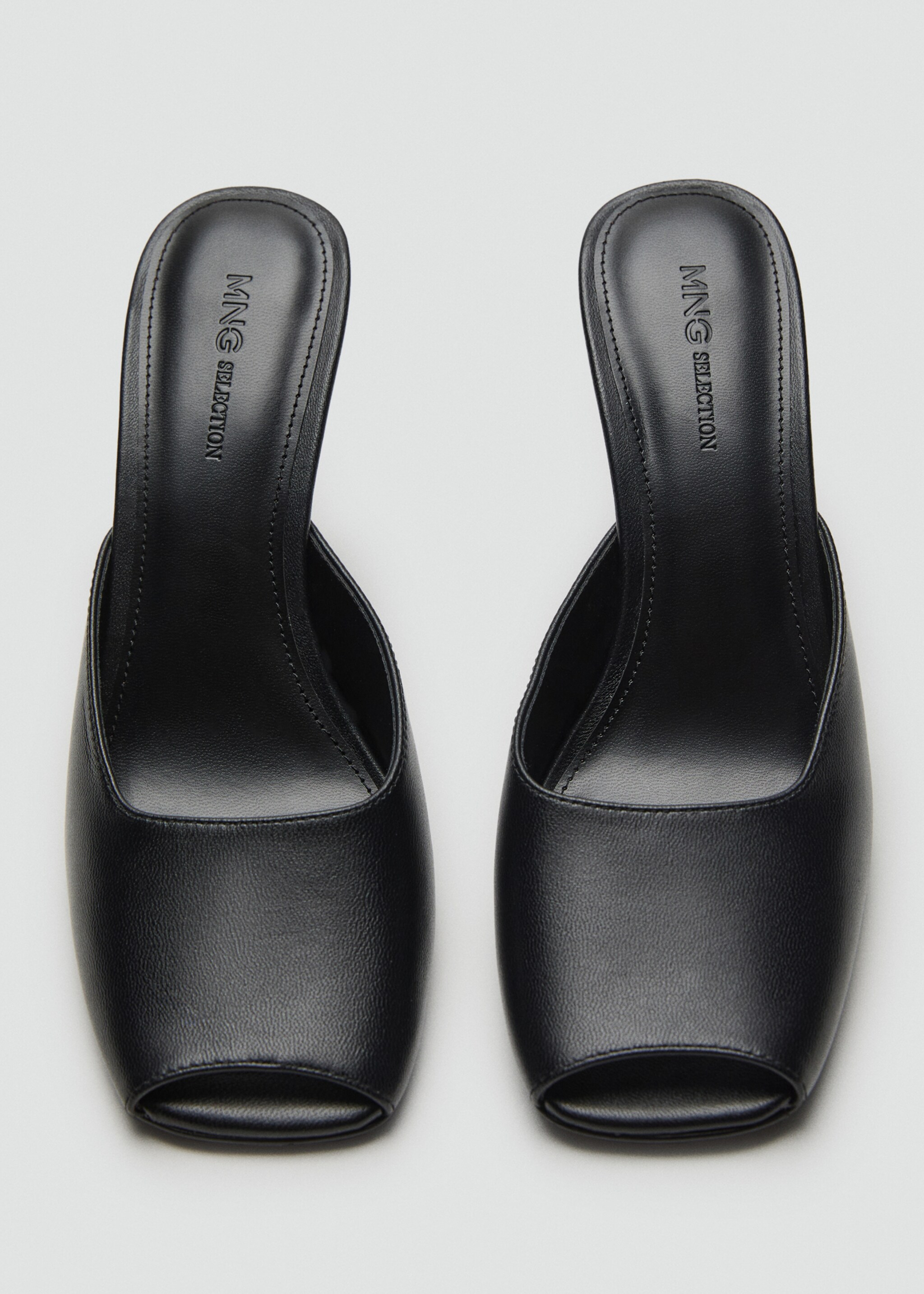100% leather open-toe shoes - Details of the article 2, Black. Ref: 17036355-00.