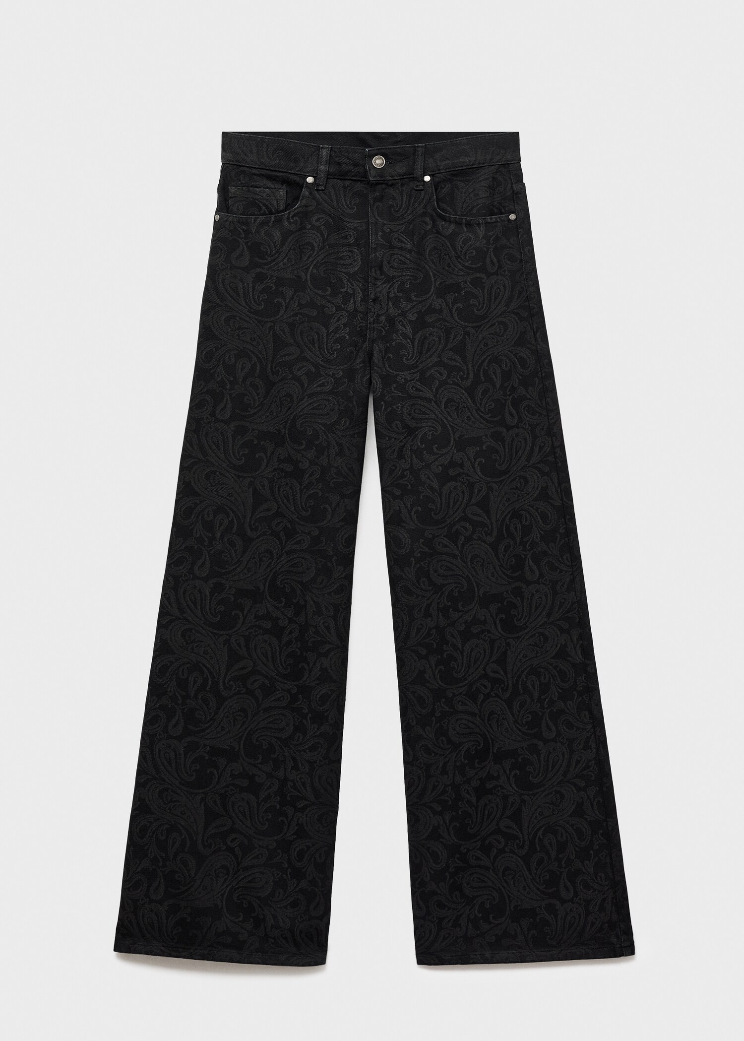 Paisley print wide leg jeans - Article without model