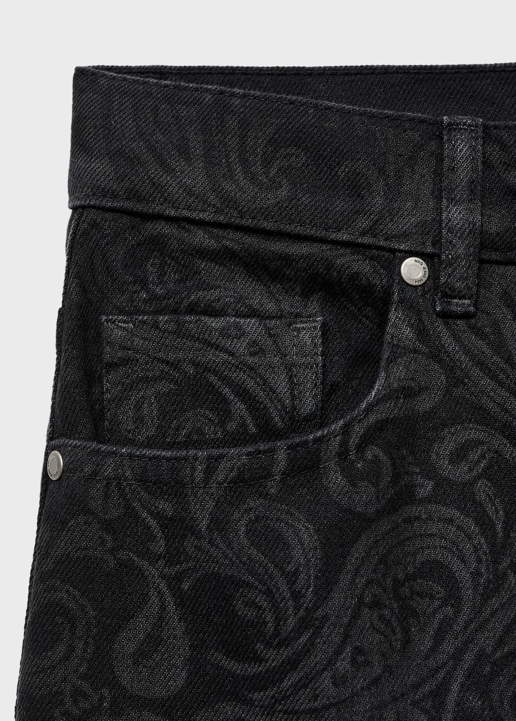 Wide-leg paisley-print jeans