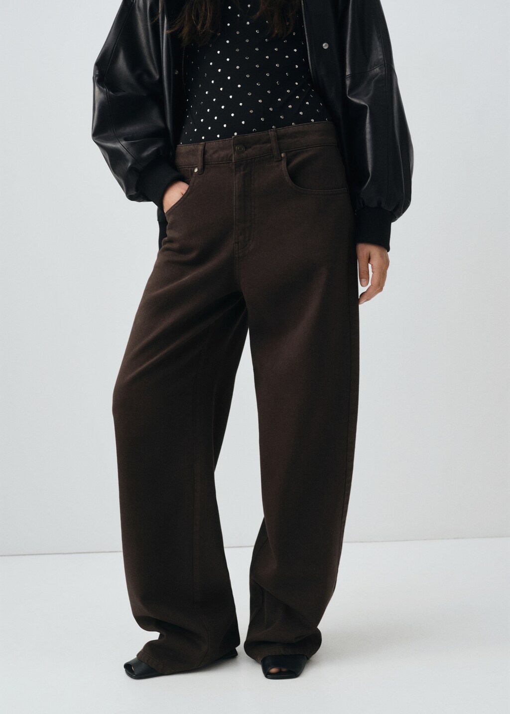 Mango Mid-rise straight jeans