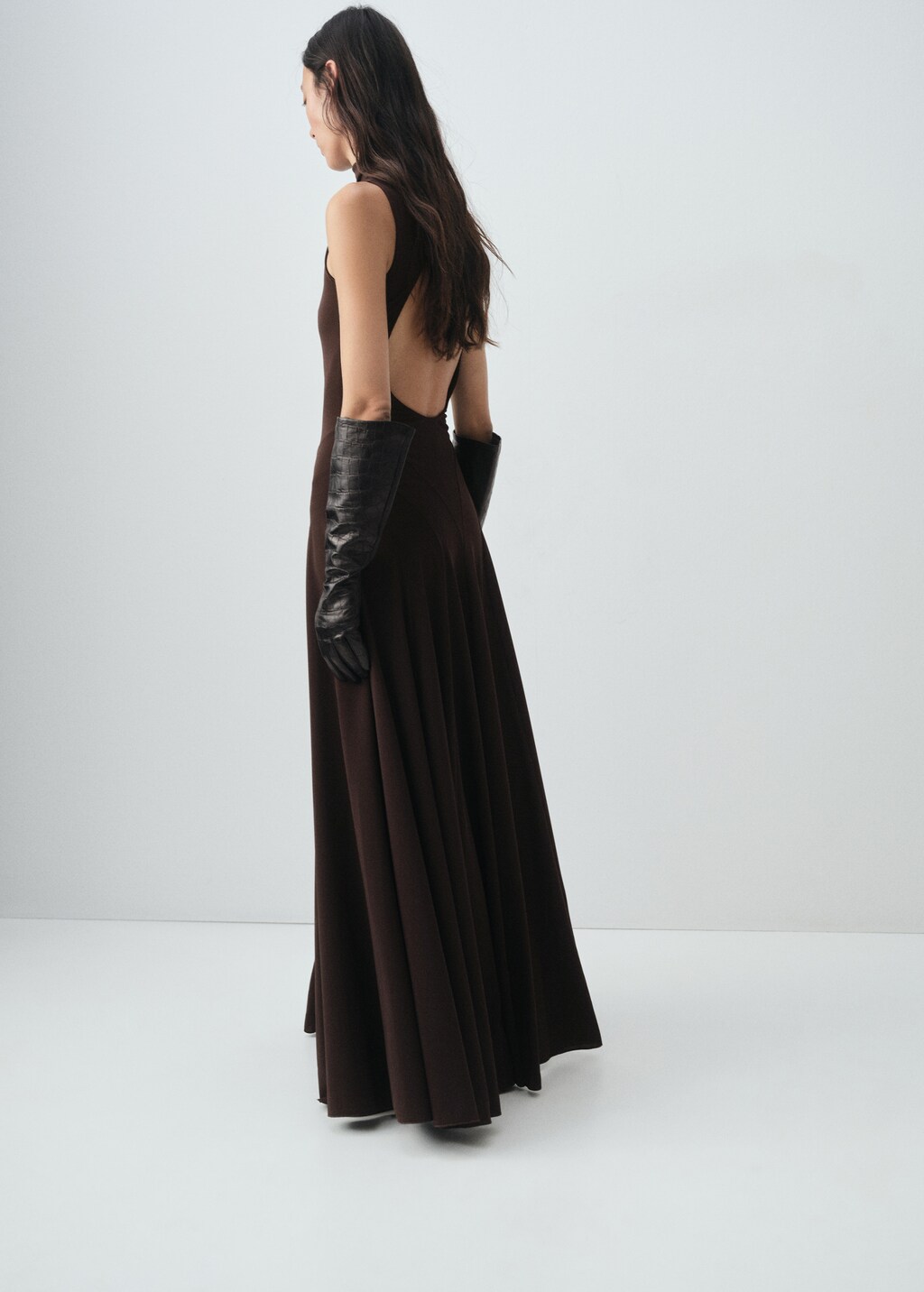 Mango Godet dress with back opening