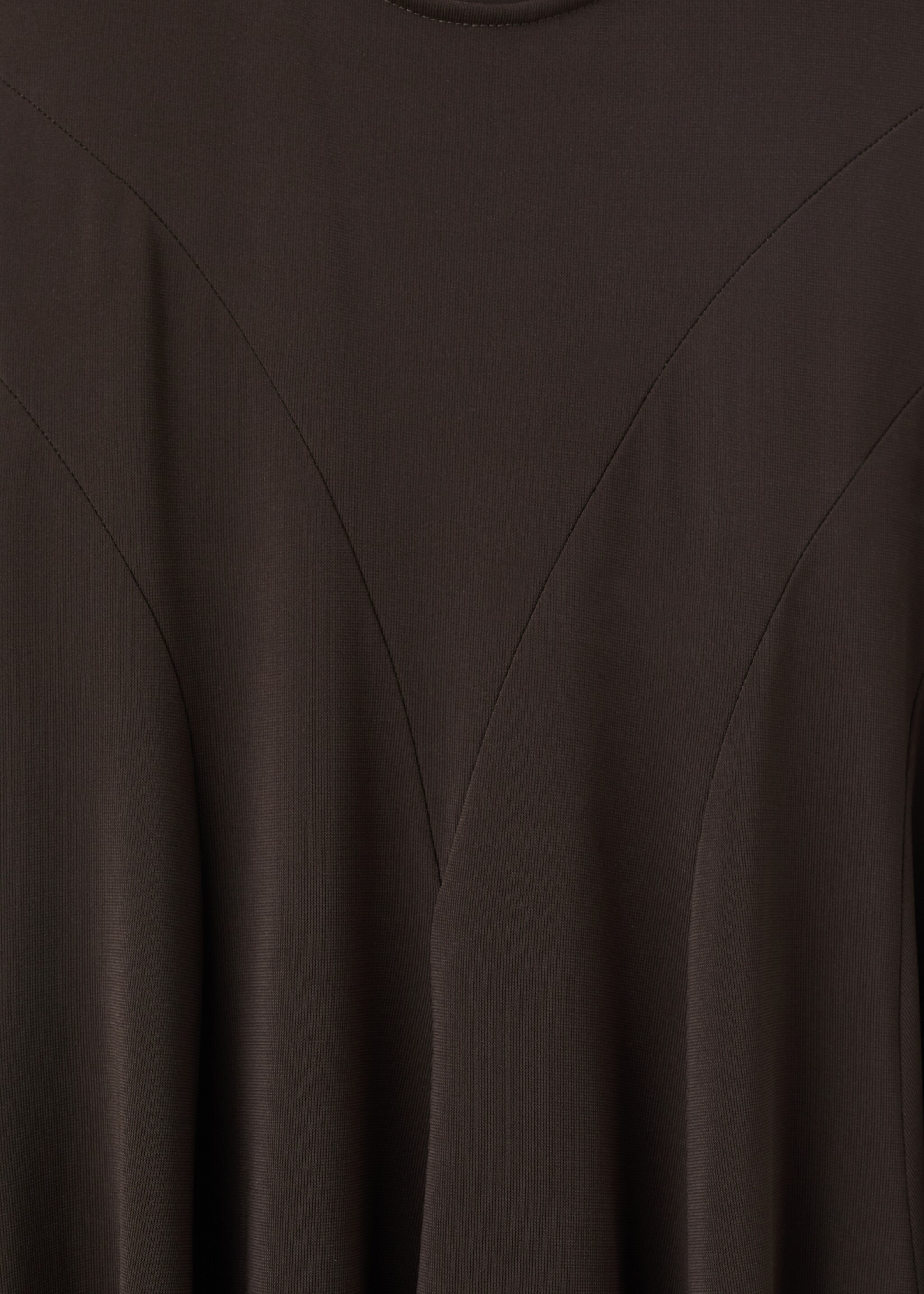 Godet dress with back opening - Details of the article 8, Brown. Ref: 17036359-00.