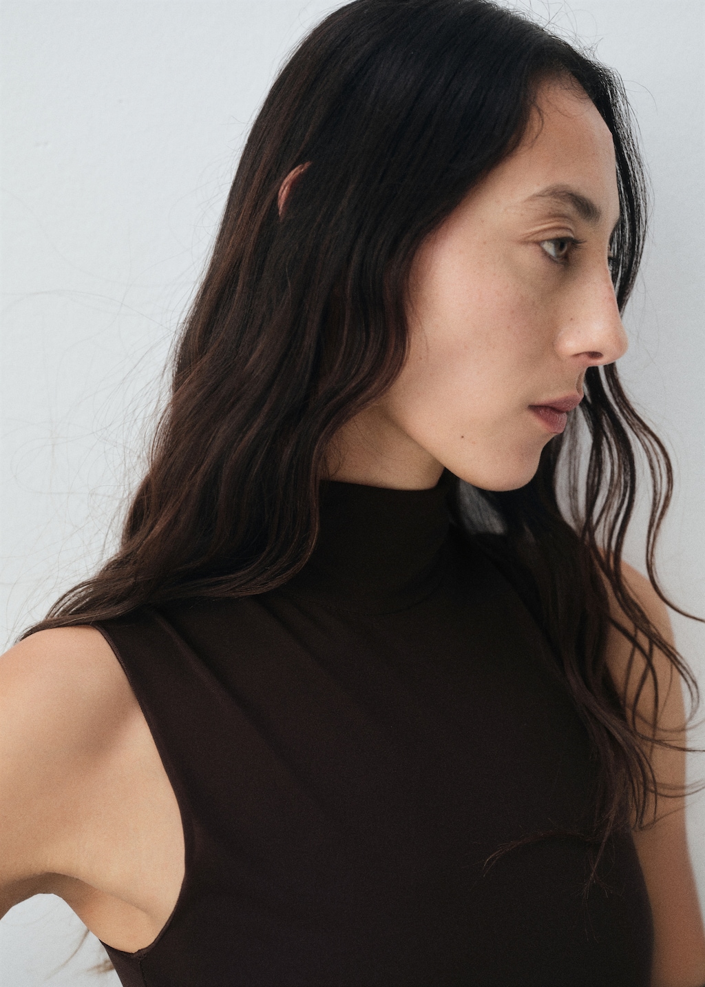 Godet dress with back opening