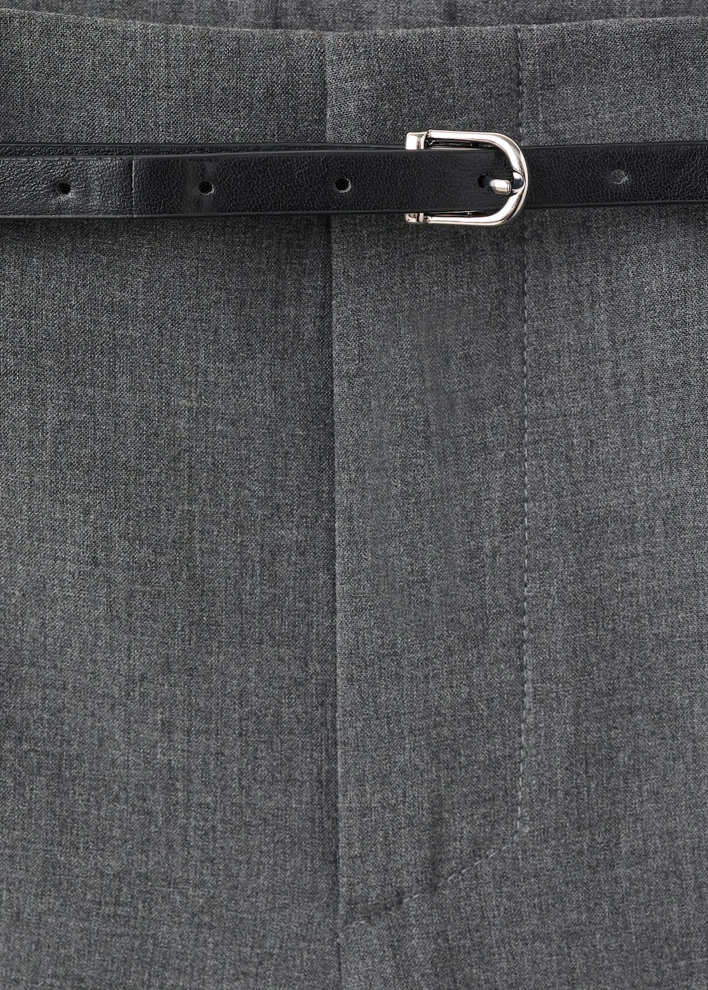 Belt straight-fit pants