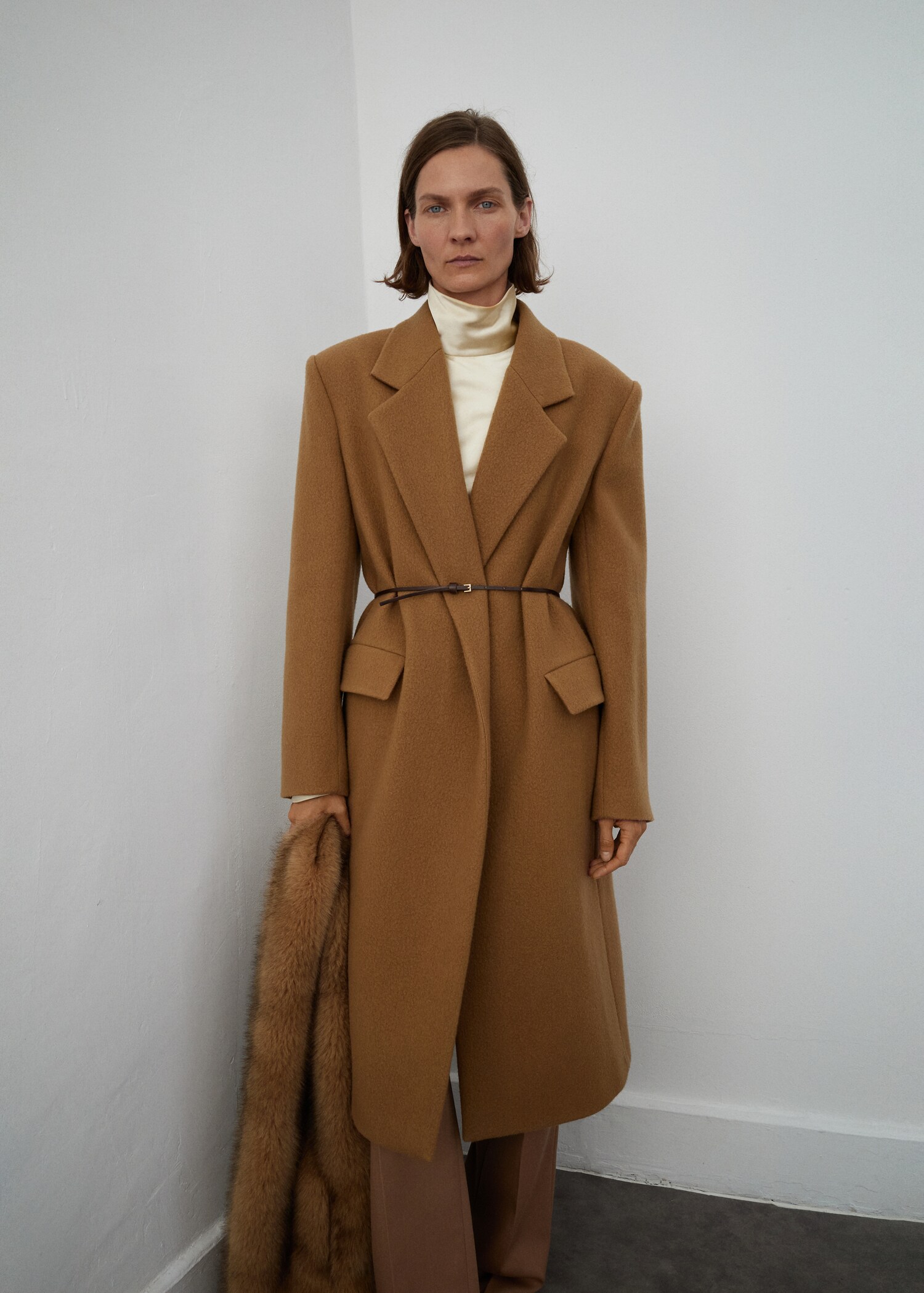 Lapels wool coat - Medium plane