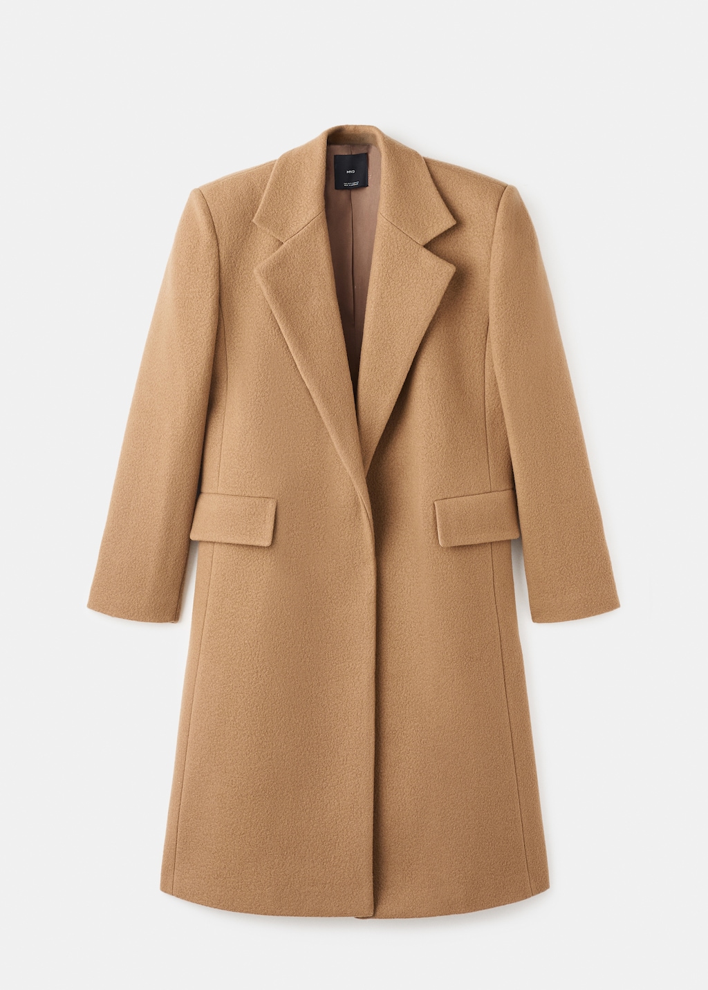 Wool coat with lapels