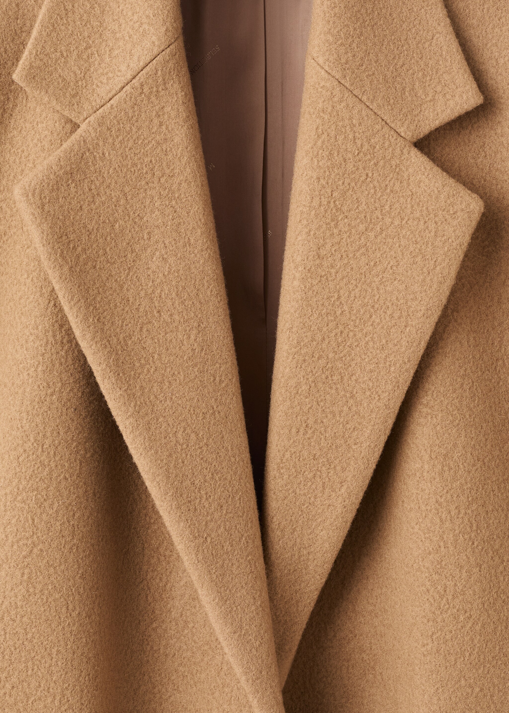 Lapels wool coat - Details of the article 8, Medium Brown. Ref: 17036361-00.