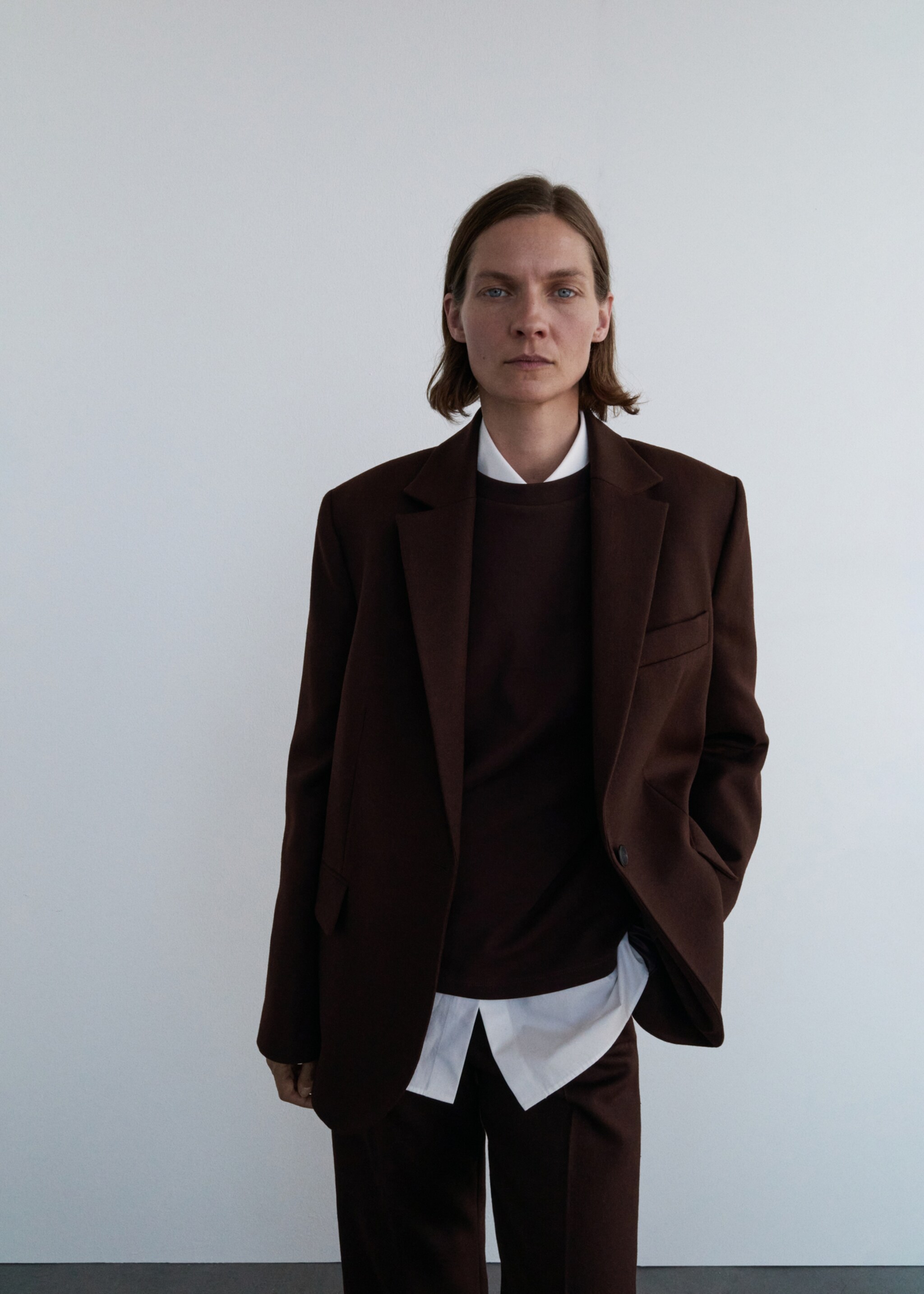 Blazer costume 100 % laine - Détail de l'article 1, Marron. Ref: 17036362-00.