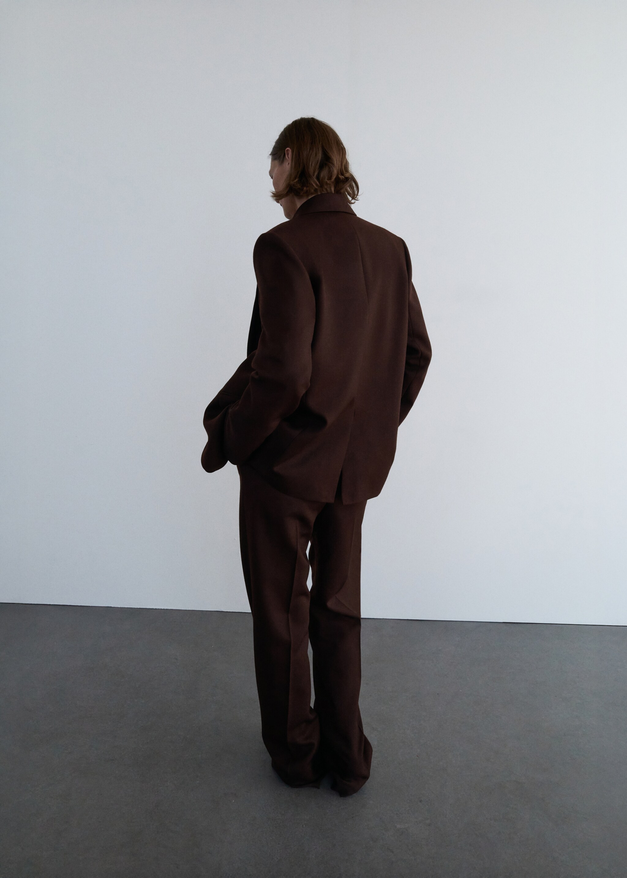 Blazer costume 100 % laine - Verso de l’article, Marron. Ref: 17036362-00.