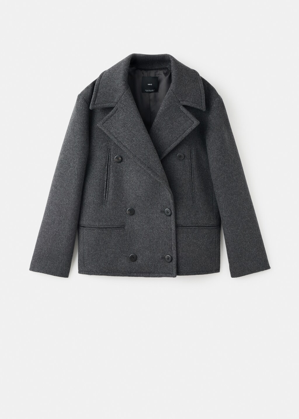 Double-breasted wool coat