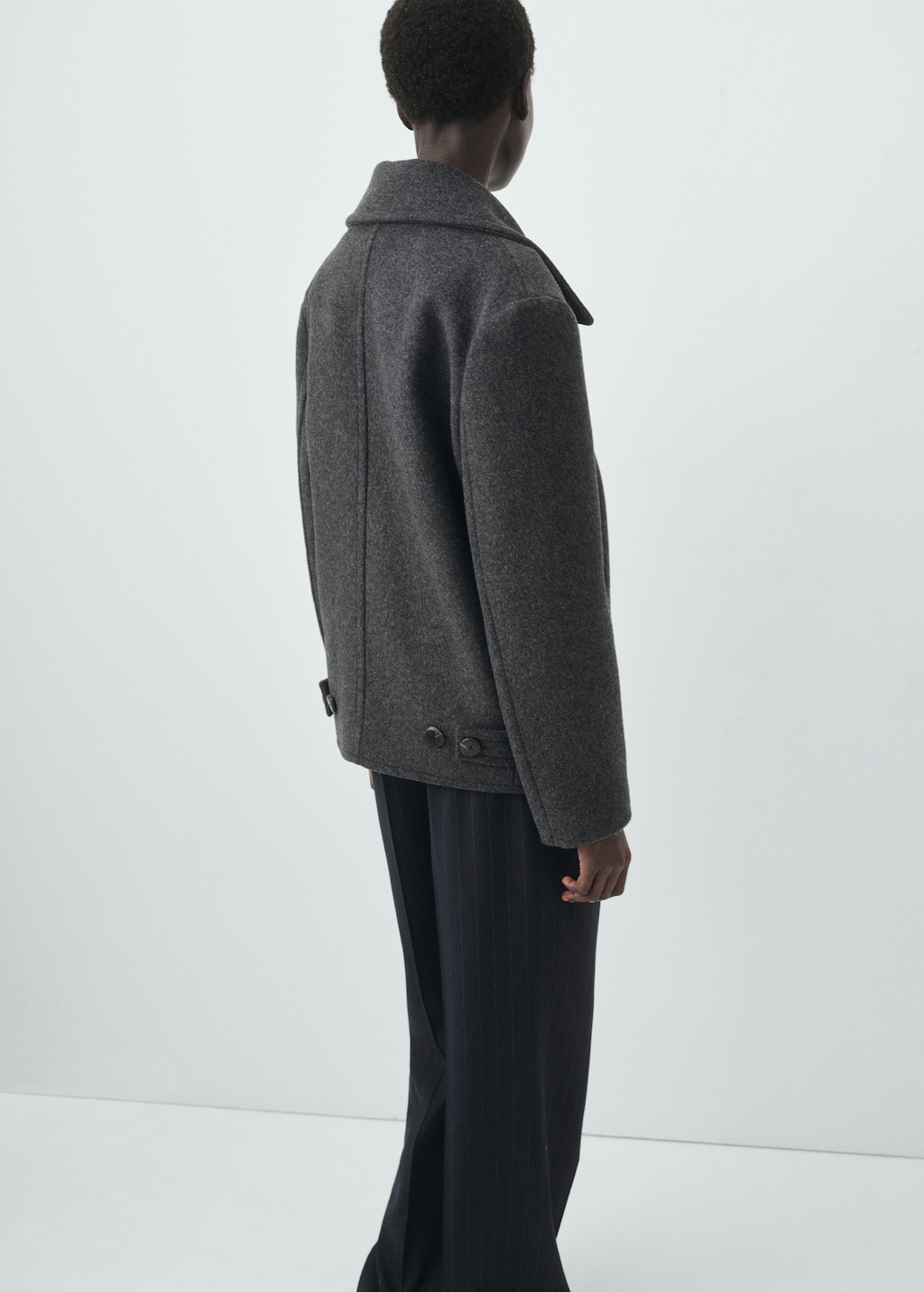 Double-breasted wool coat