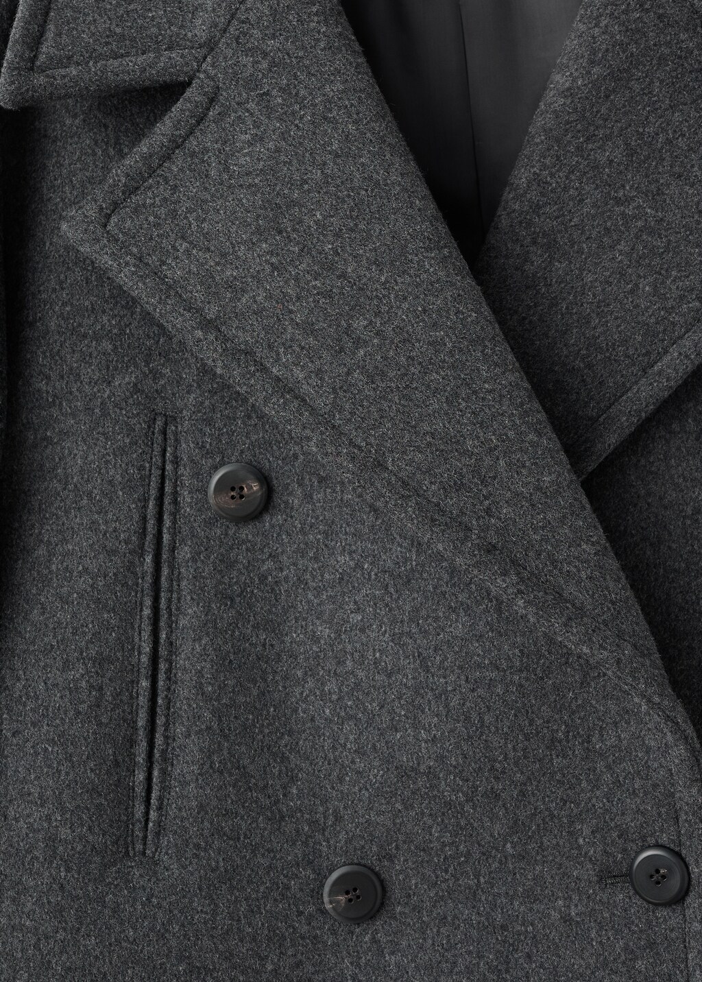 Double-breasted wool coat