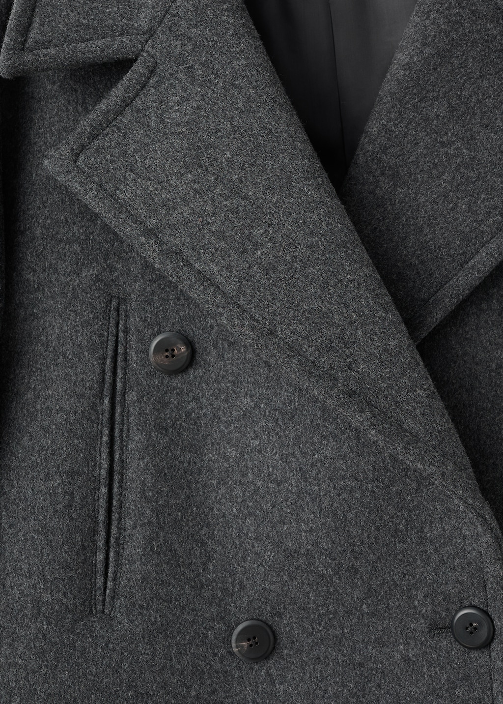 Double-breasted wool coat