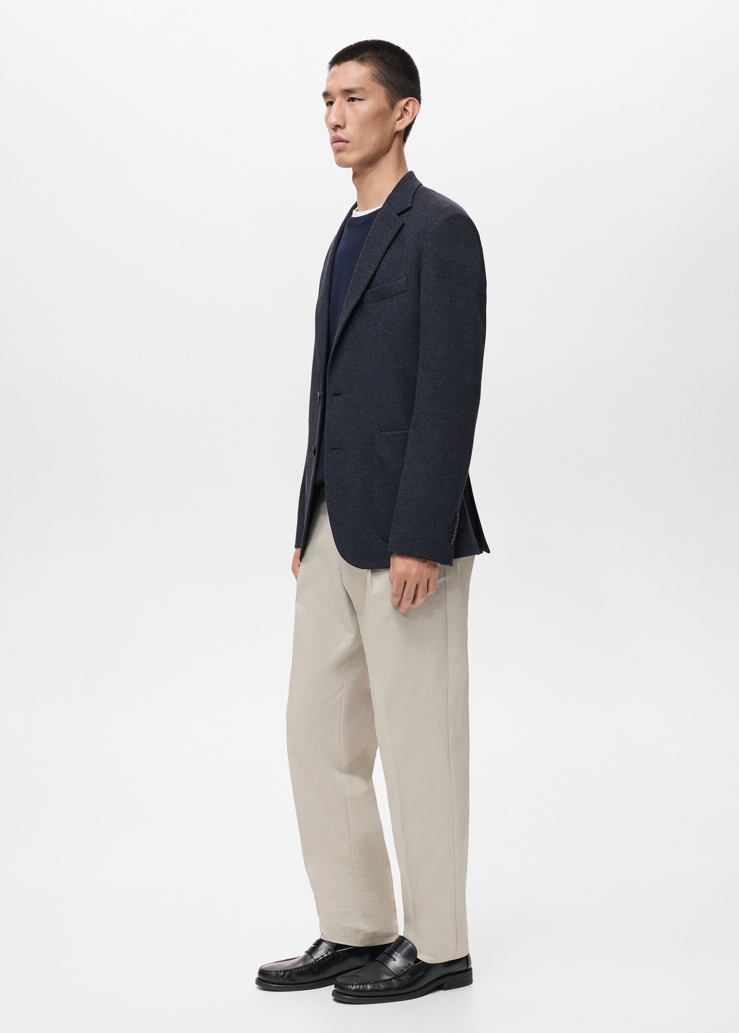 Slim-fit herringbone tailored jacket - Details of the article 2