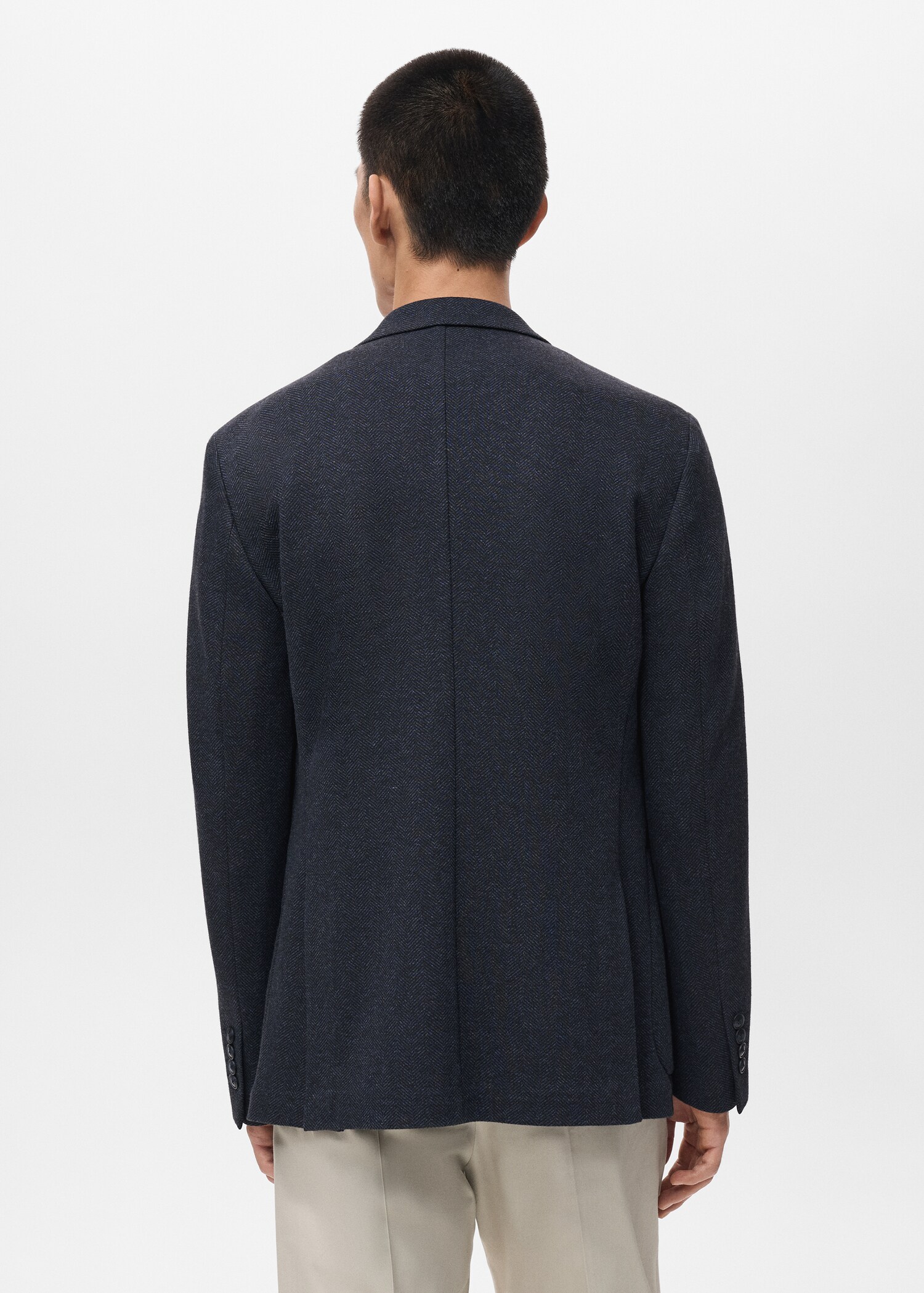 Slim-fit herringbone tailored jacket - Reverse of the article