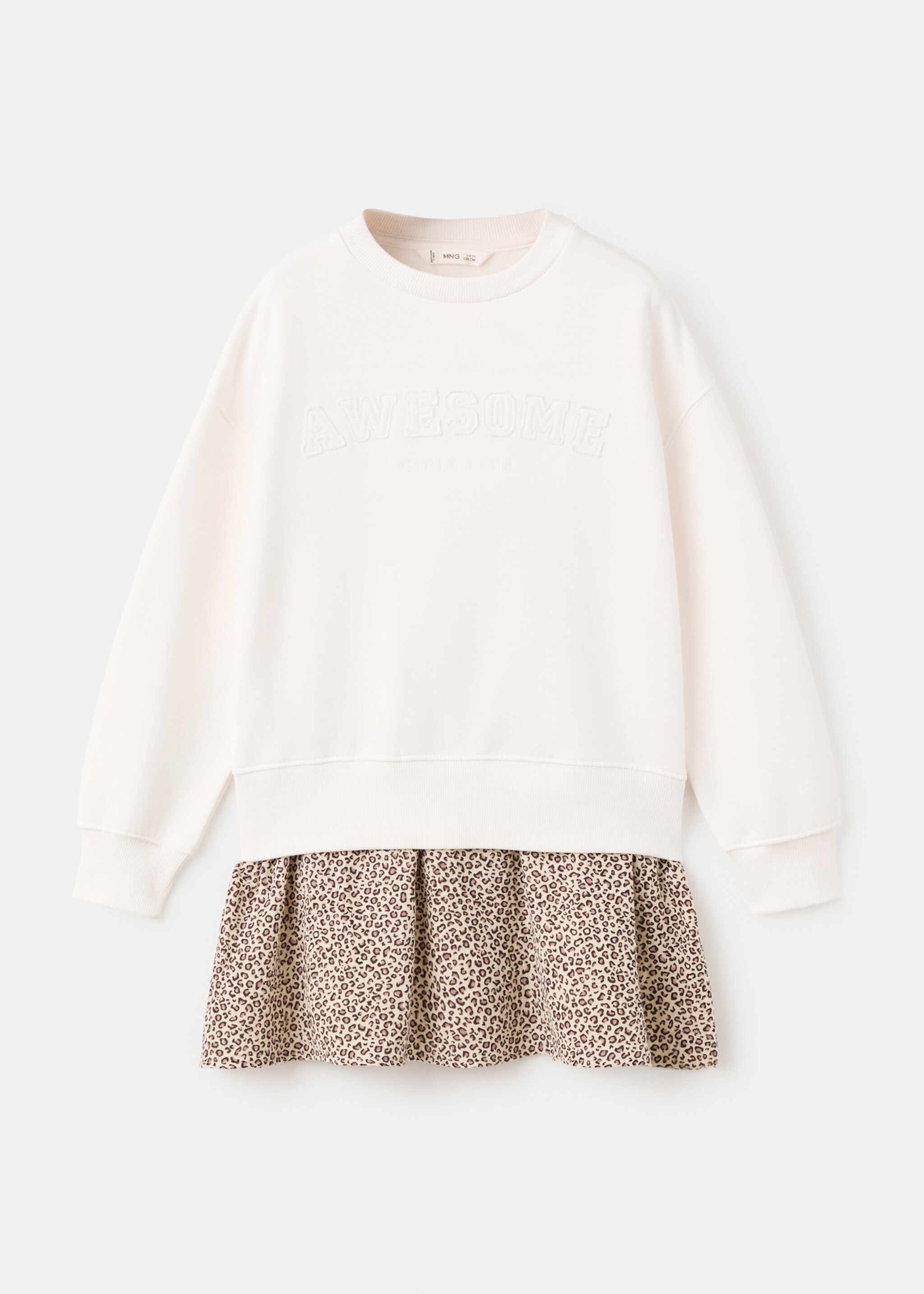 Leopard sweatshirt dress - Article without model, Off White. Ref: 17036730-00.