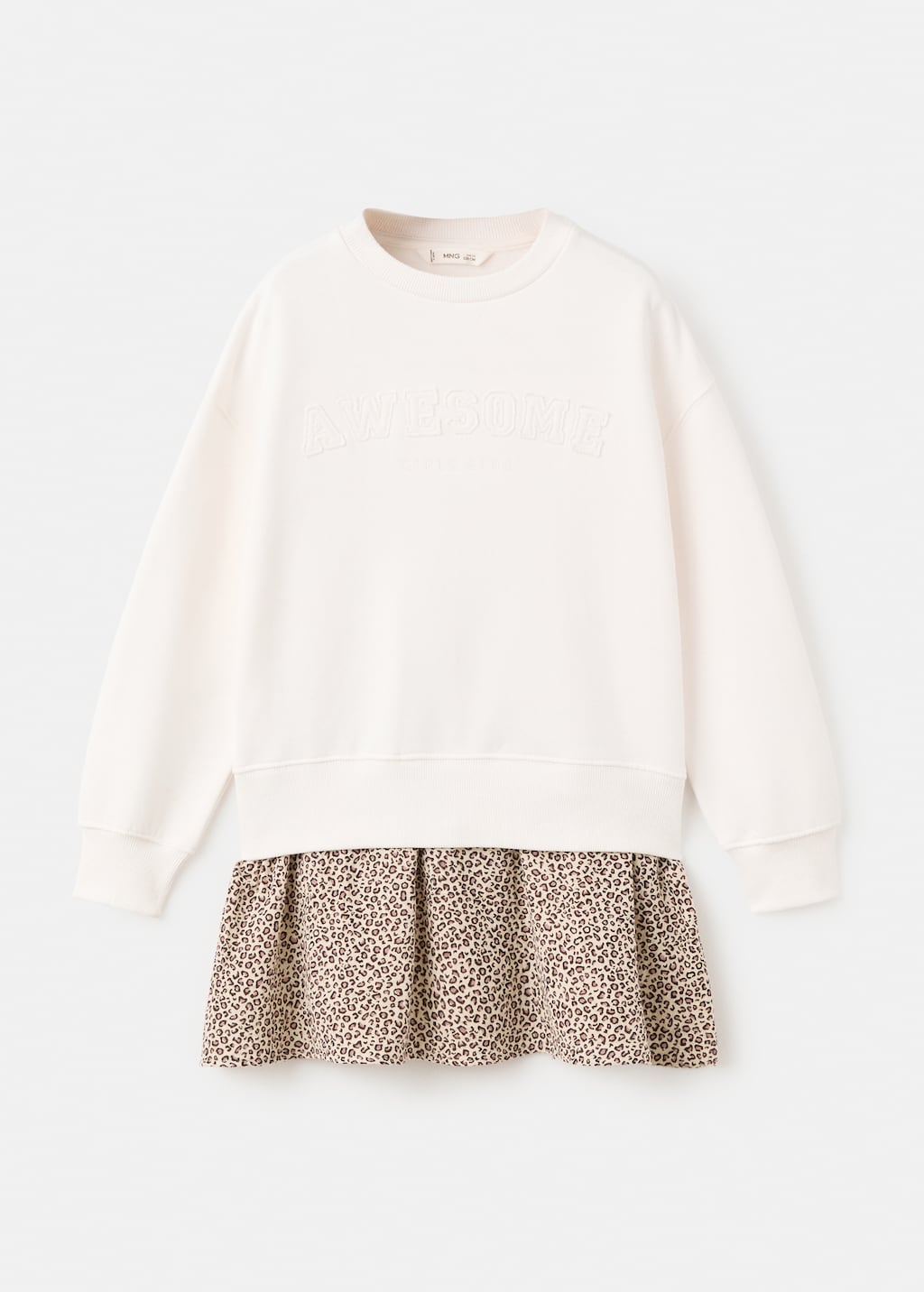 Leopard-print sweatshirt dress