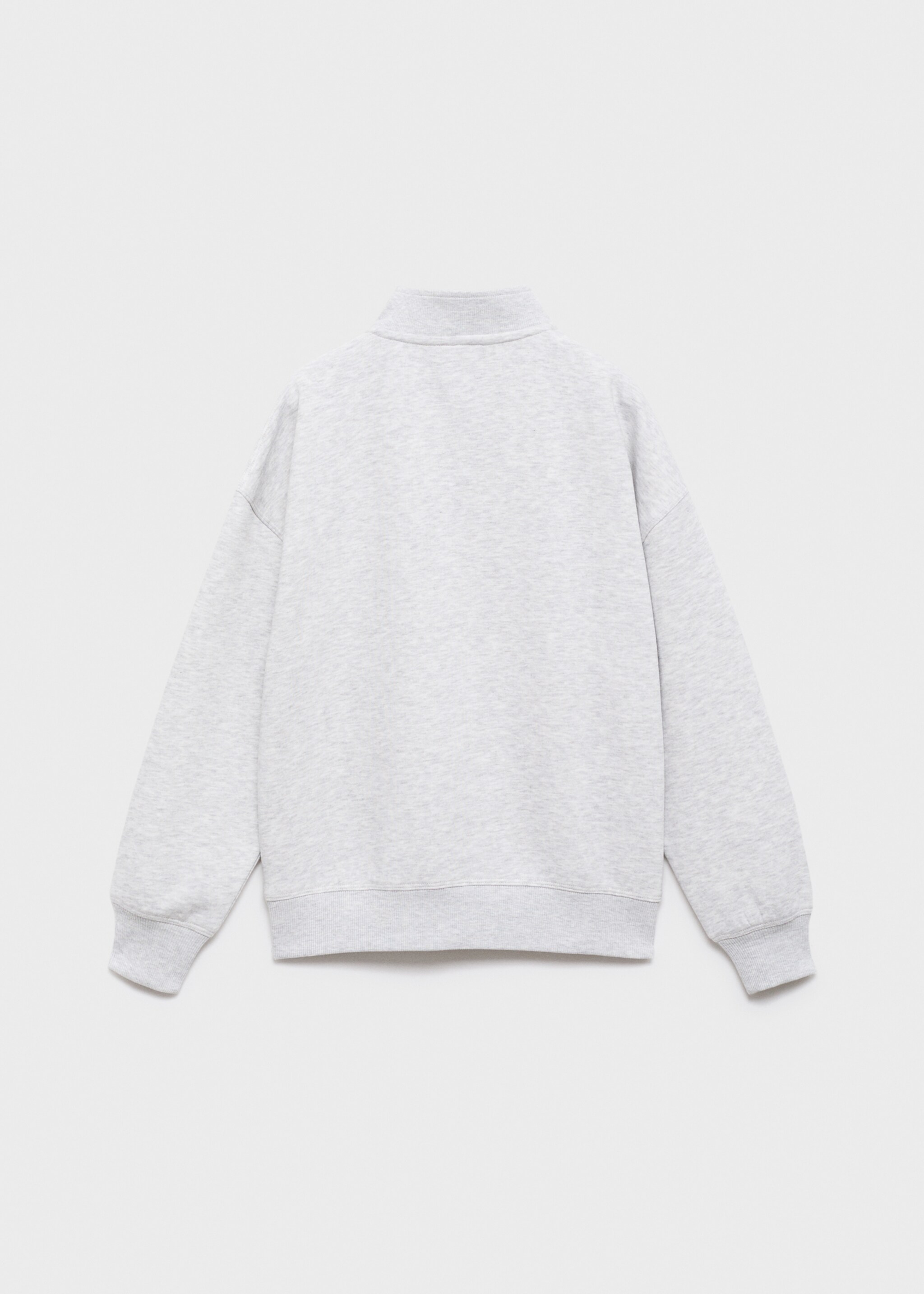 Perkins-neck cotton sweater - Reverse of the article, Medium Heather Grey. Ref: 17036731-00.