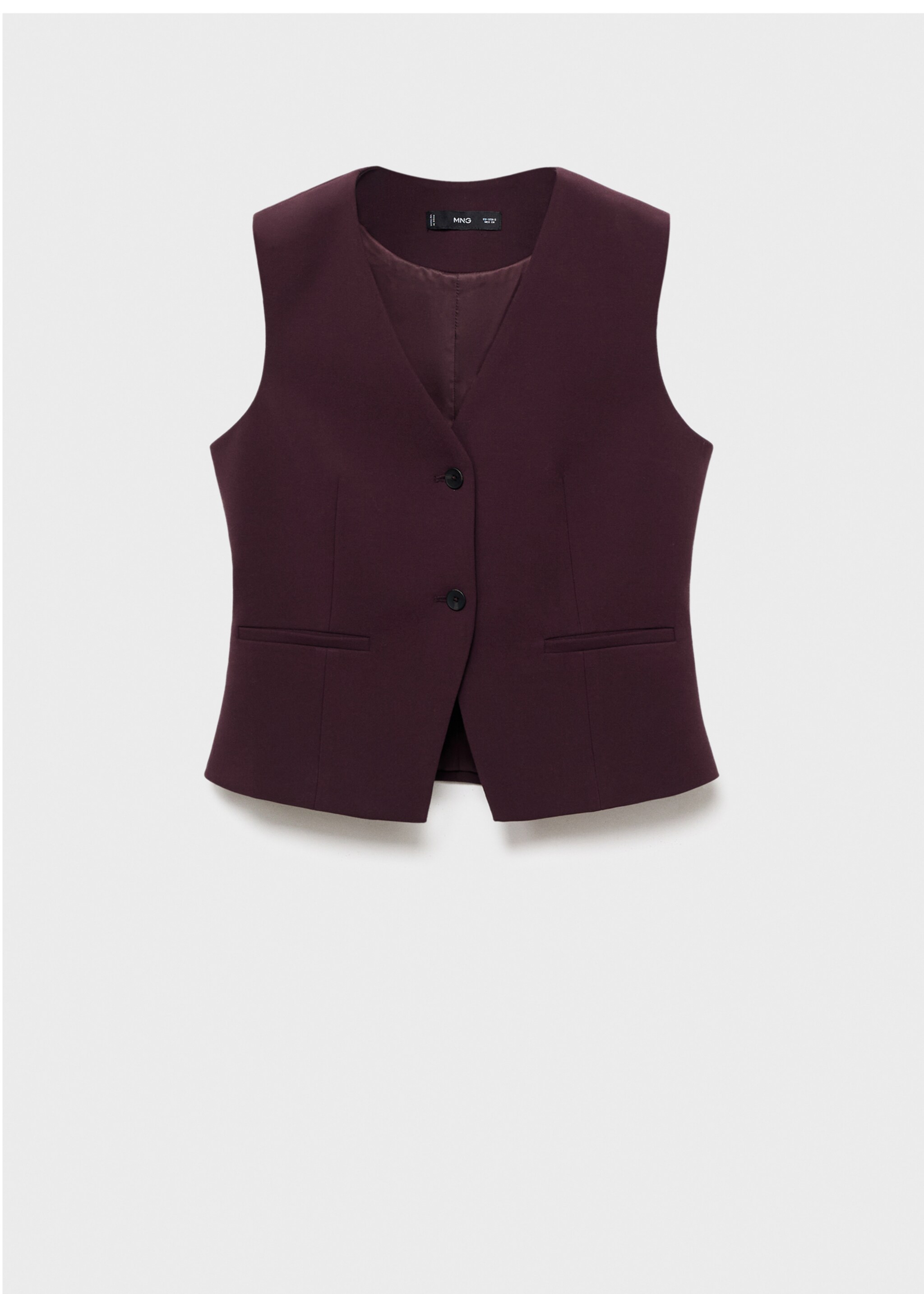 Slim-fit suit waistcoat - Article without model, Plum. Ref: 17036732-00.