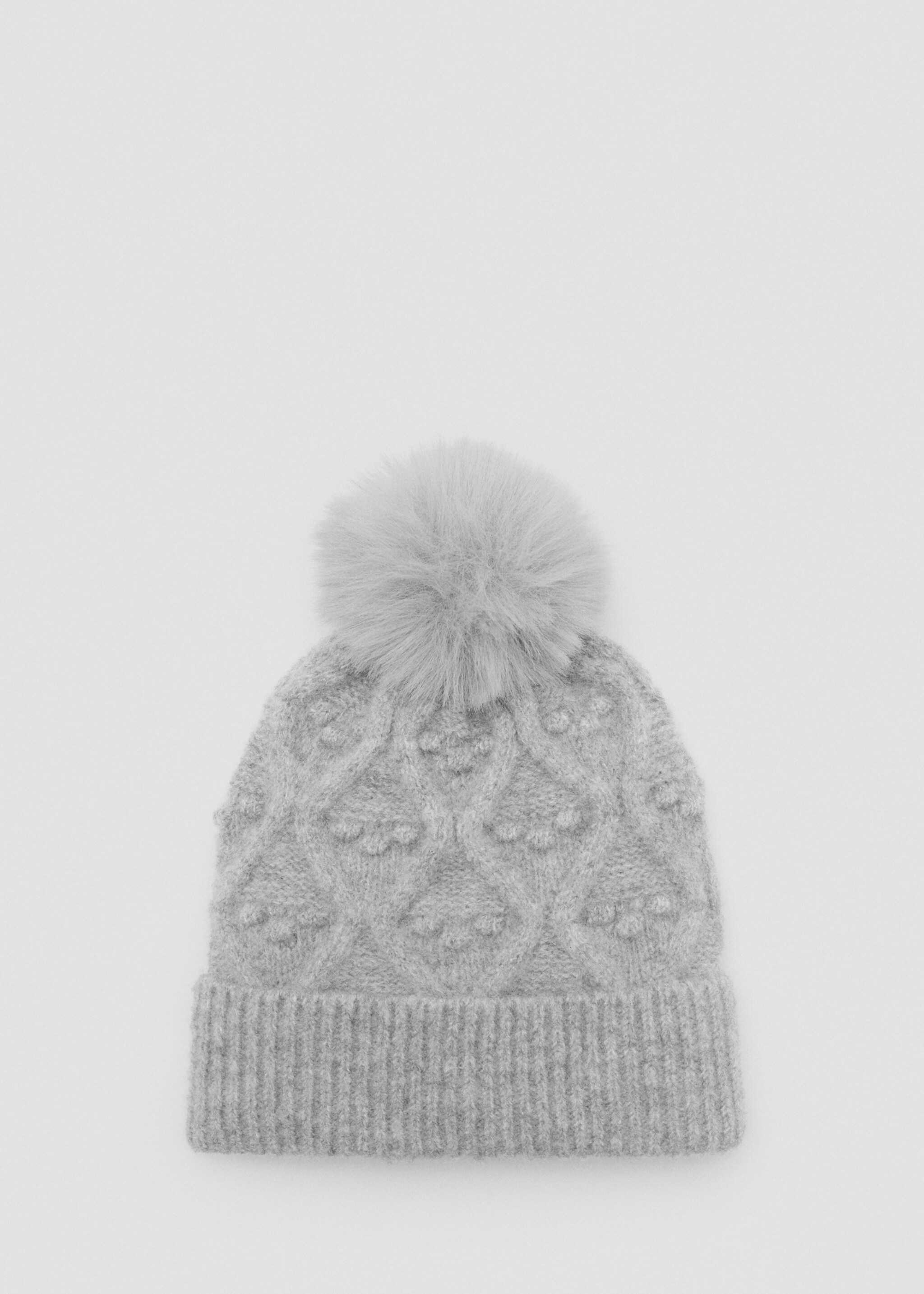 Textured pom-pom hat - Modelsiz ürün, Gri. Ref: 17036735-00.