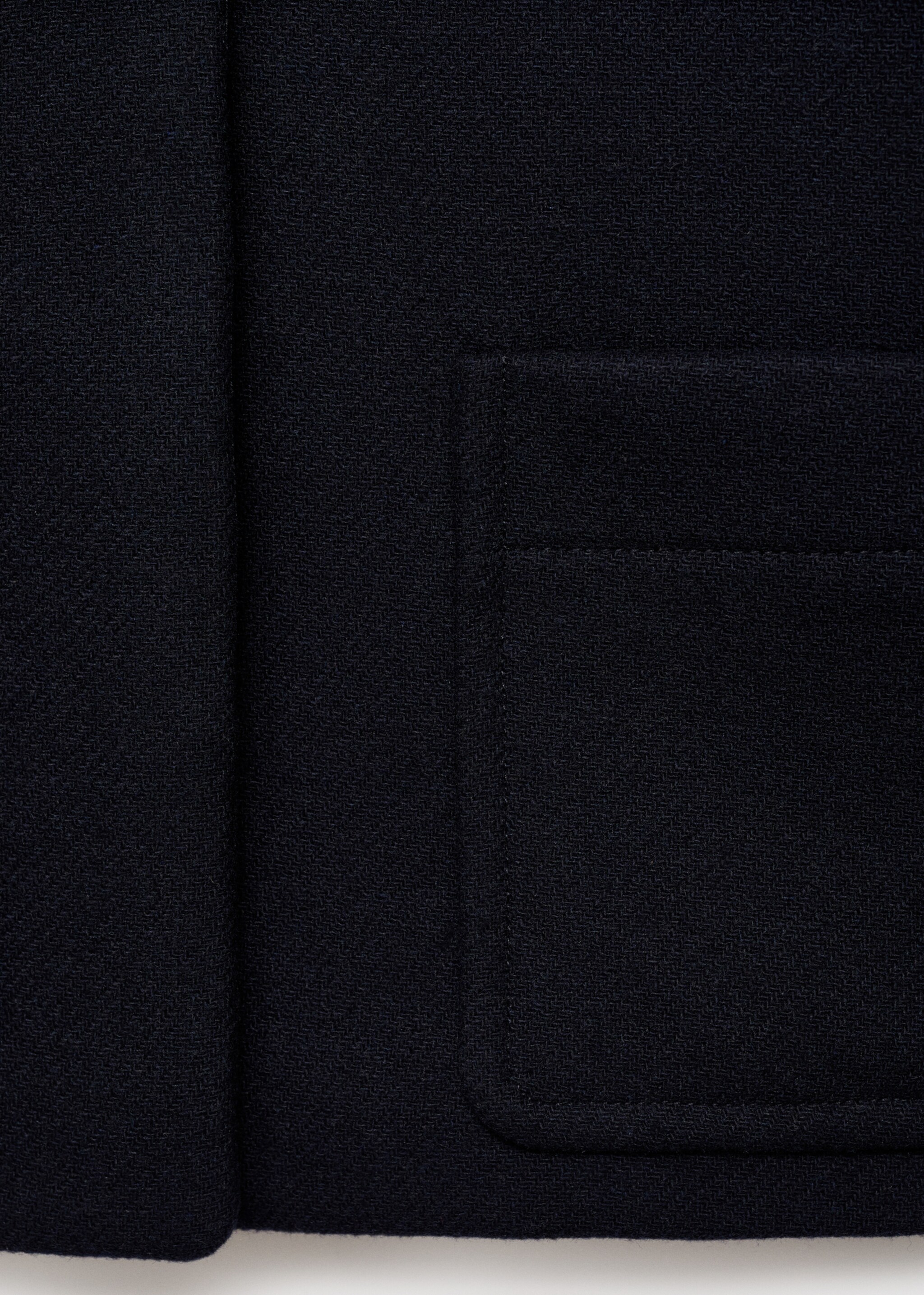 Wool blend jacket with sheepskin collar - Деталь изделия 0, Глубокий темно-синий. Ref: 17036736-00.