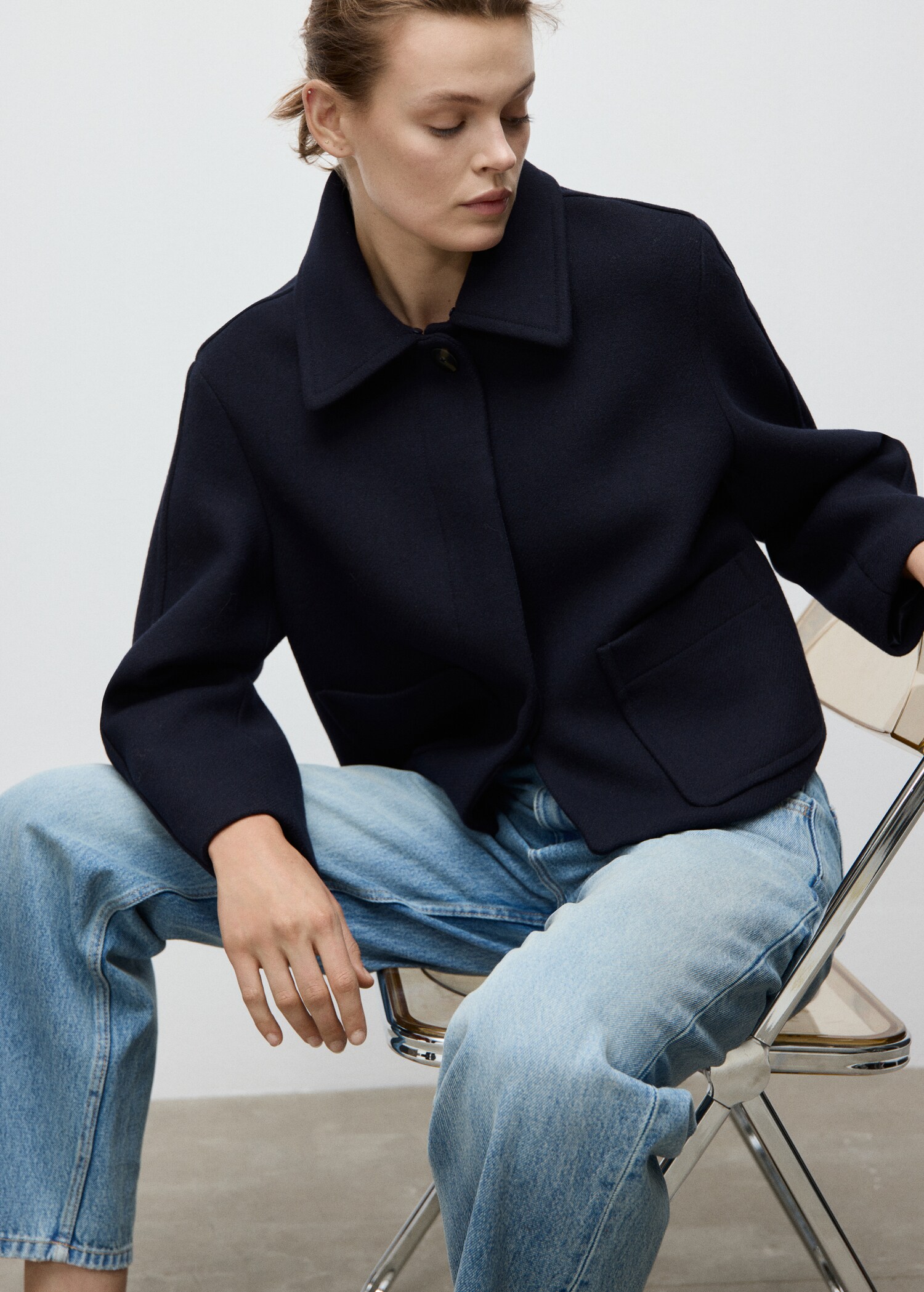 جاكيت مزيج صوف مع ياقة شيرلينغ - تفاصيل المنتج 2