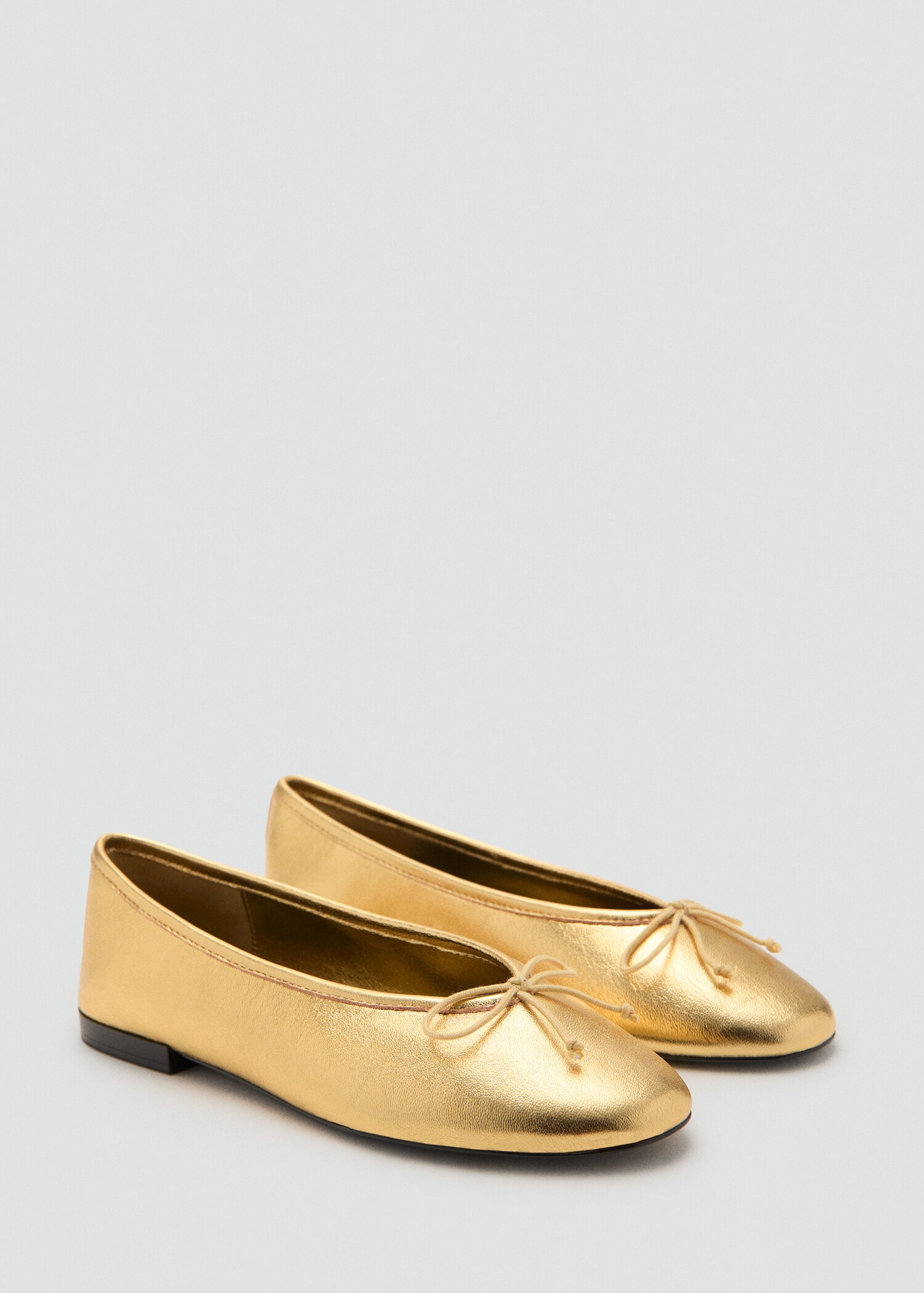 Leather ballet flats with bow - Medium plane