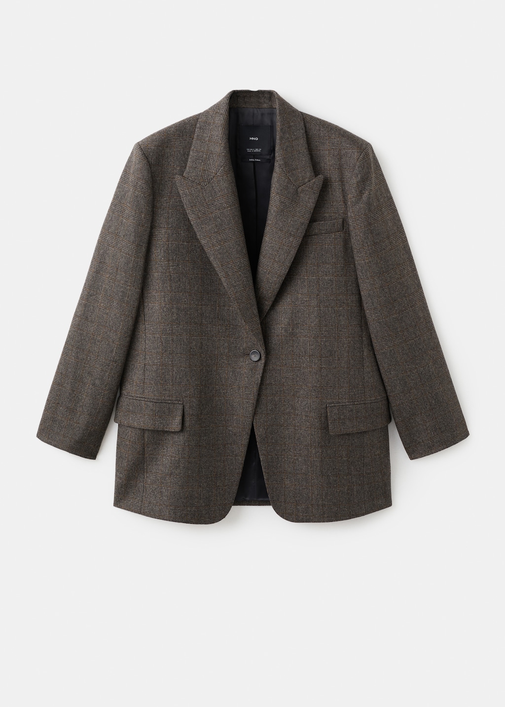 Micro houndstooth wool blazer