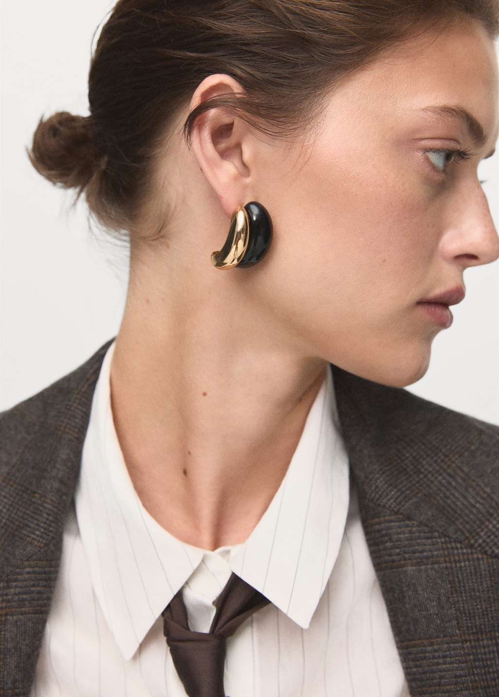 Micro houndstooth wool blazer