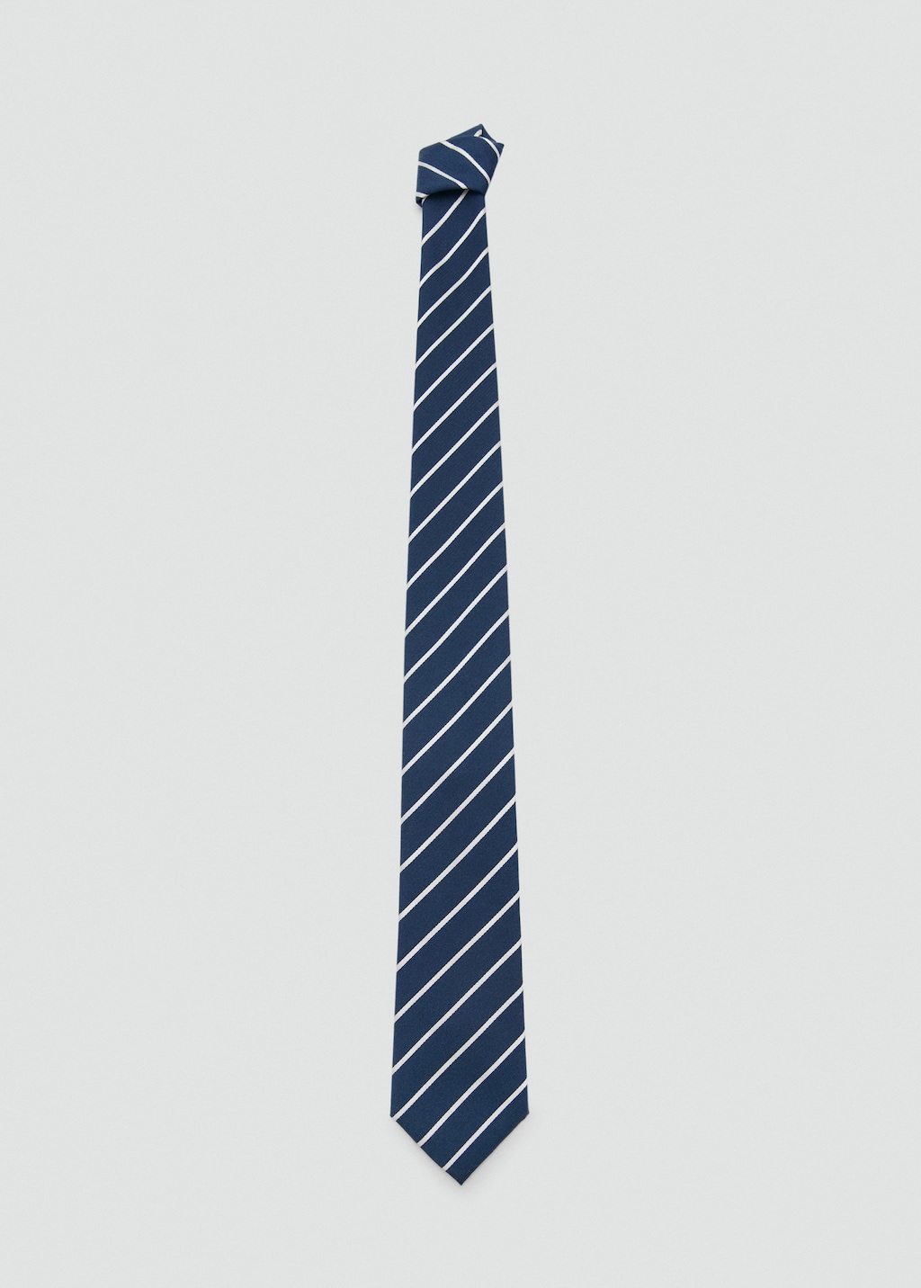 Striped silk cotton tie