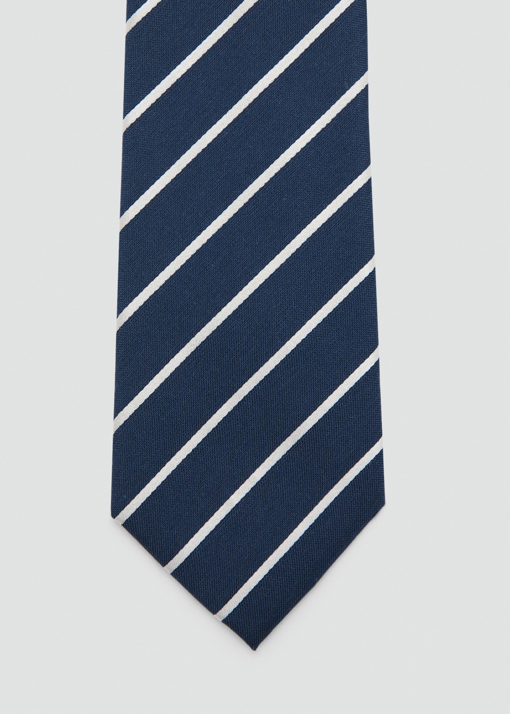 Striped silk cotton tie