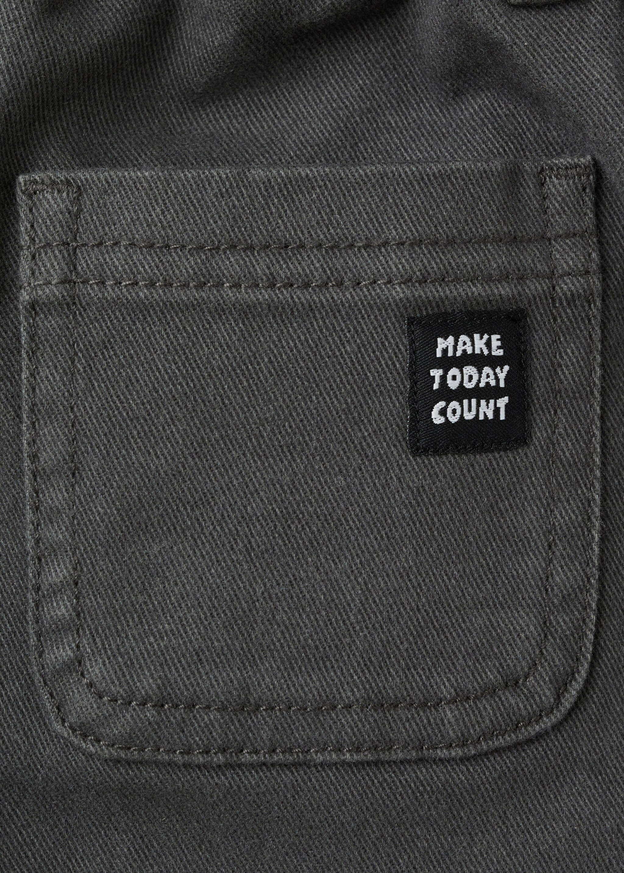 Straight cotton jeans - Details of the article 0, Charcoal. Ref: 17037125-00.