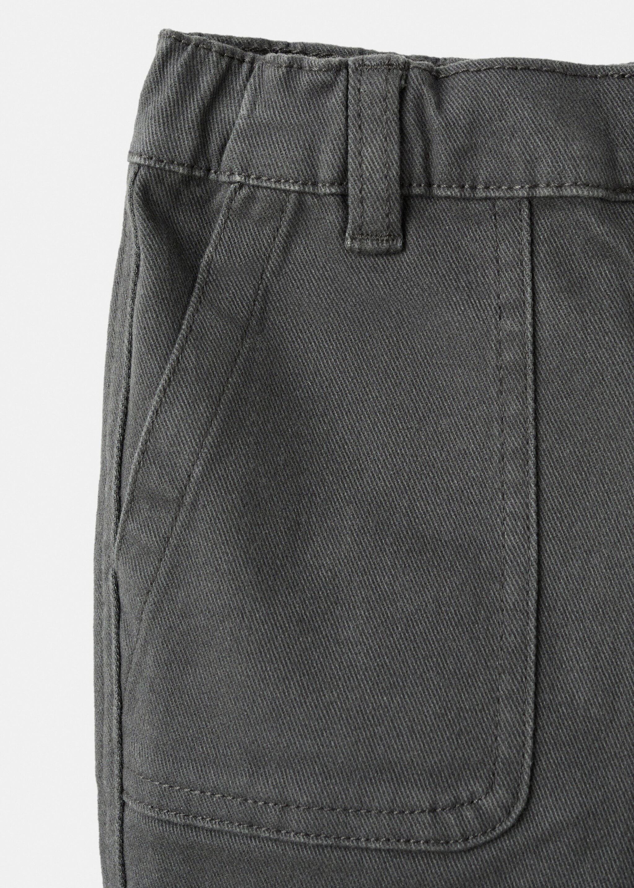 Straight cotton jeans - Details of the article 8, Charcoal. Ref: 17037125-00.