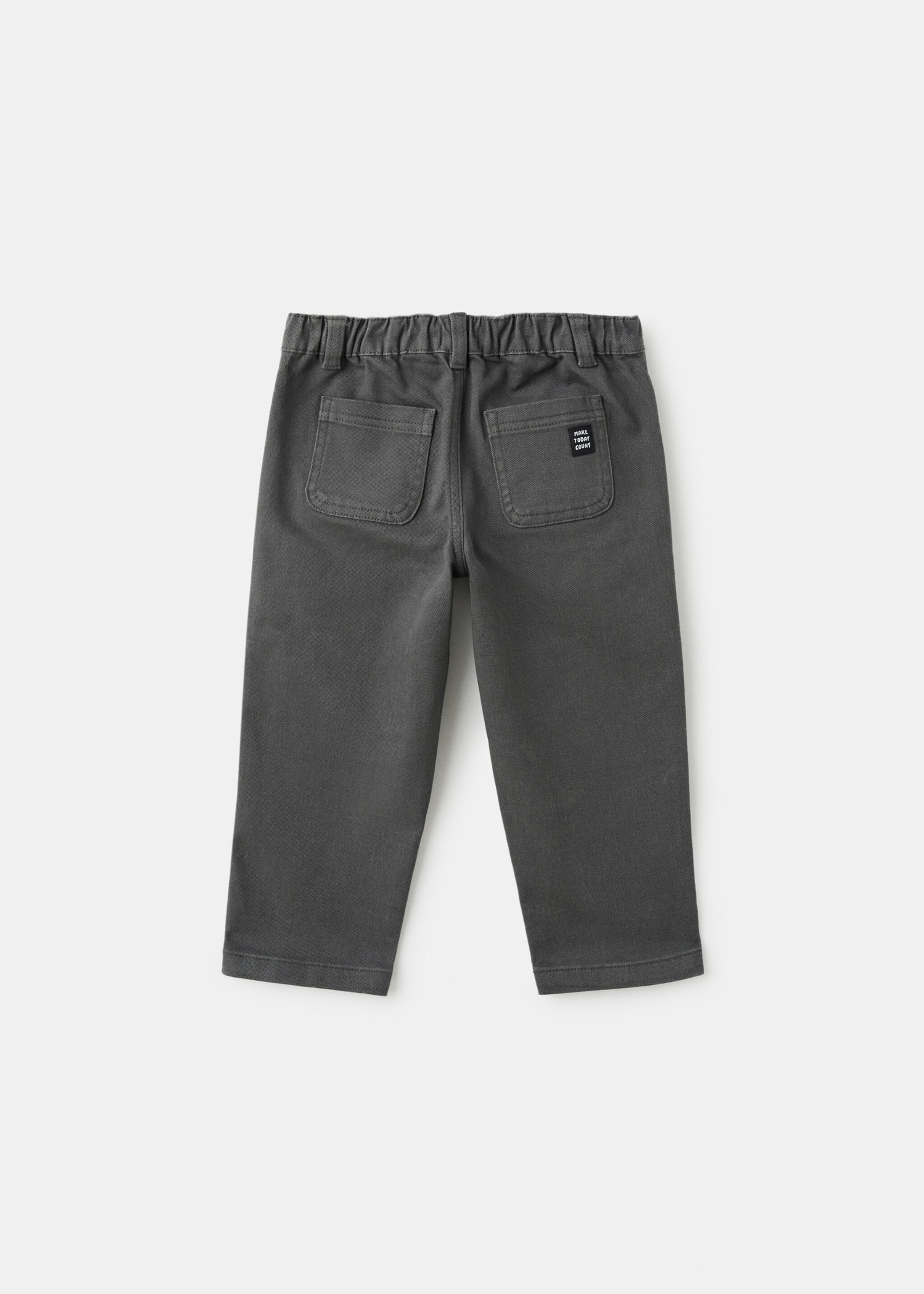 Straight cotton jeans - Reverse of the article, Charcoal. Ref: 17037125-00.