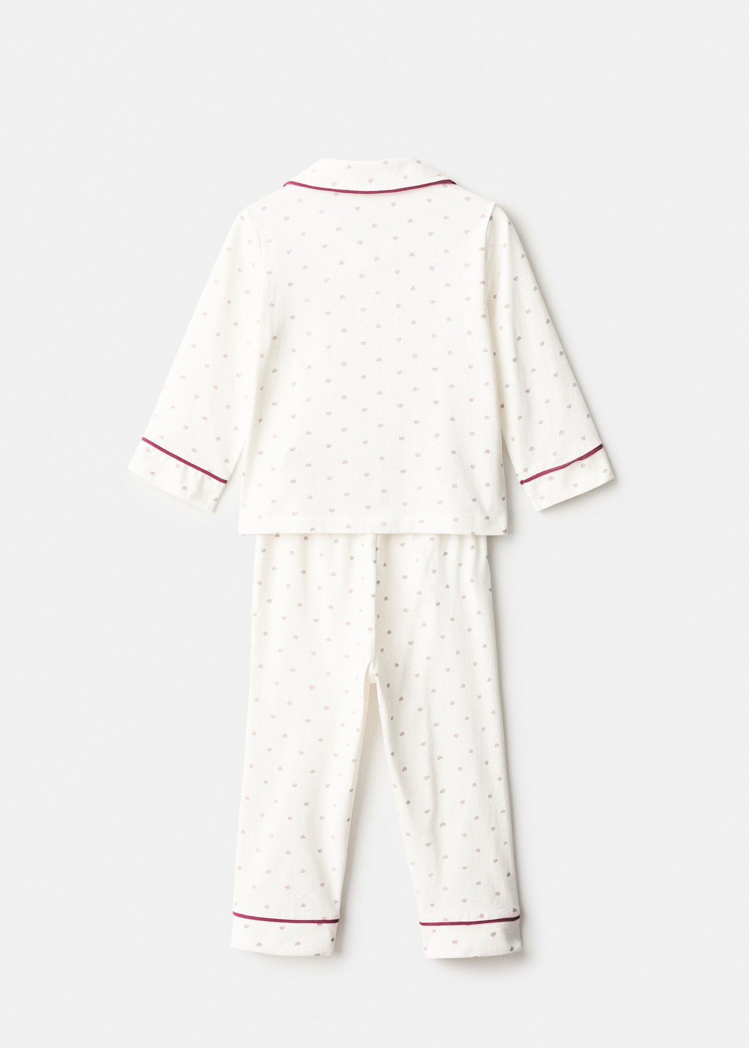 Langer Pyjama mit Herz-Motiv - Rückseite des Artikels