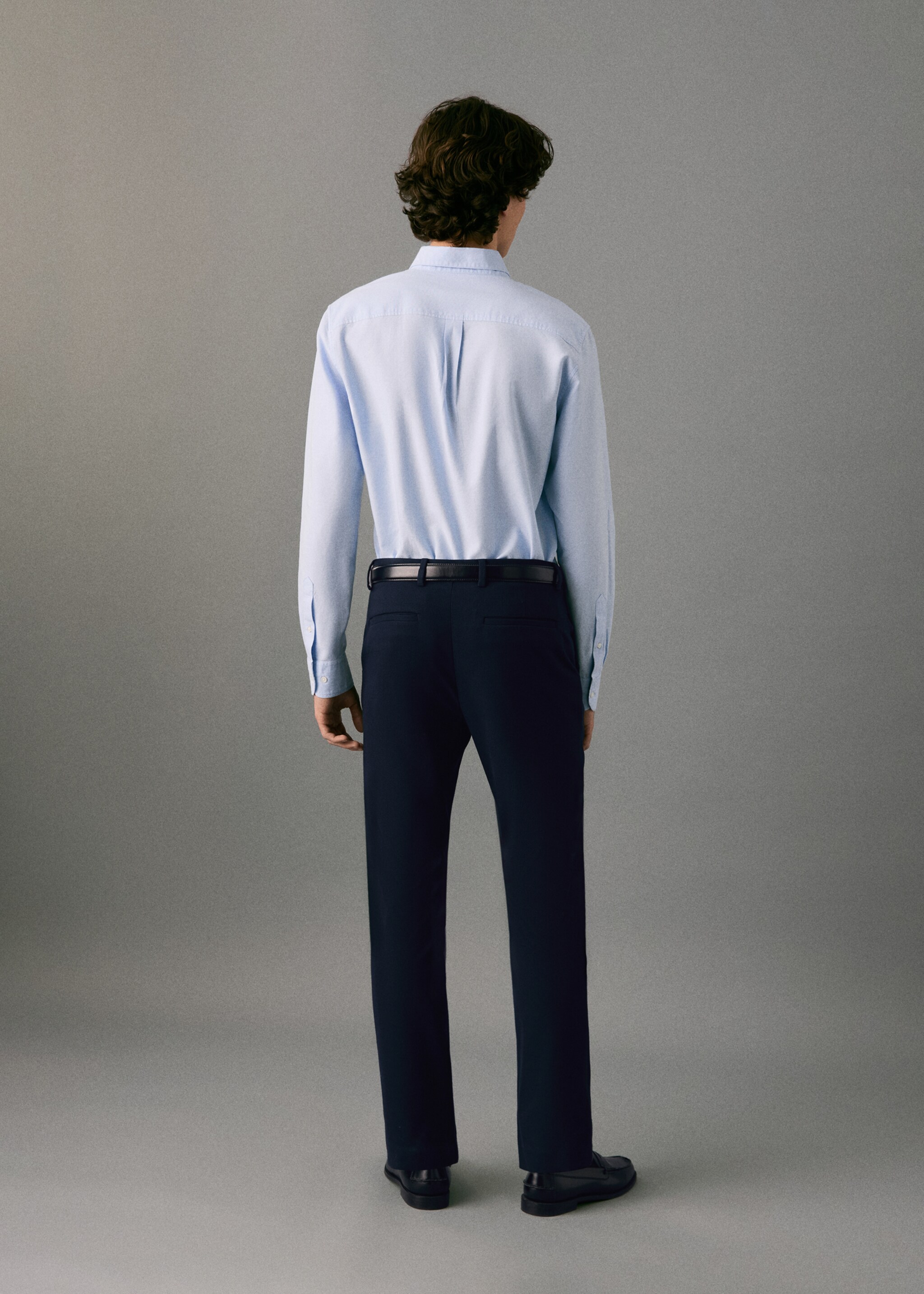 Pantaloni de costum drepți - Spatele articolului, Bleumarin. Ref: 17037140-00.