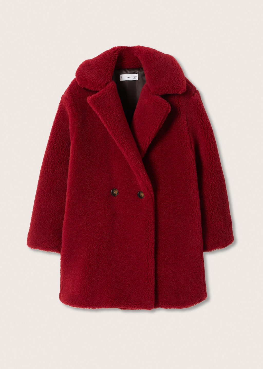 Mango faux shearling oversized coat hotsell