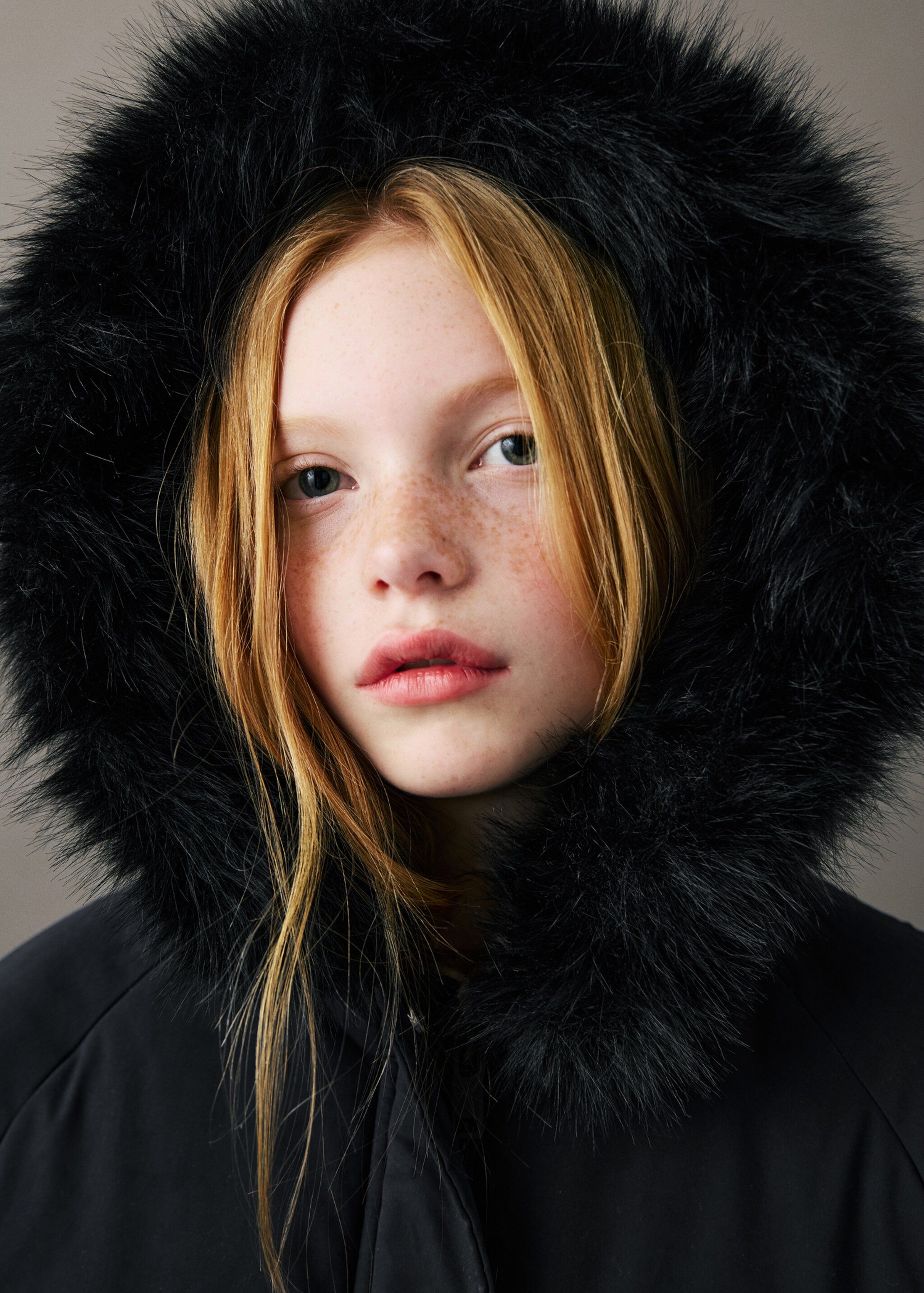 시어링 이펙트 후드 아노락 - 중간 평면도, 블랙. Ref: 17037761-00.