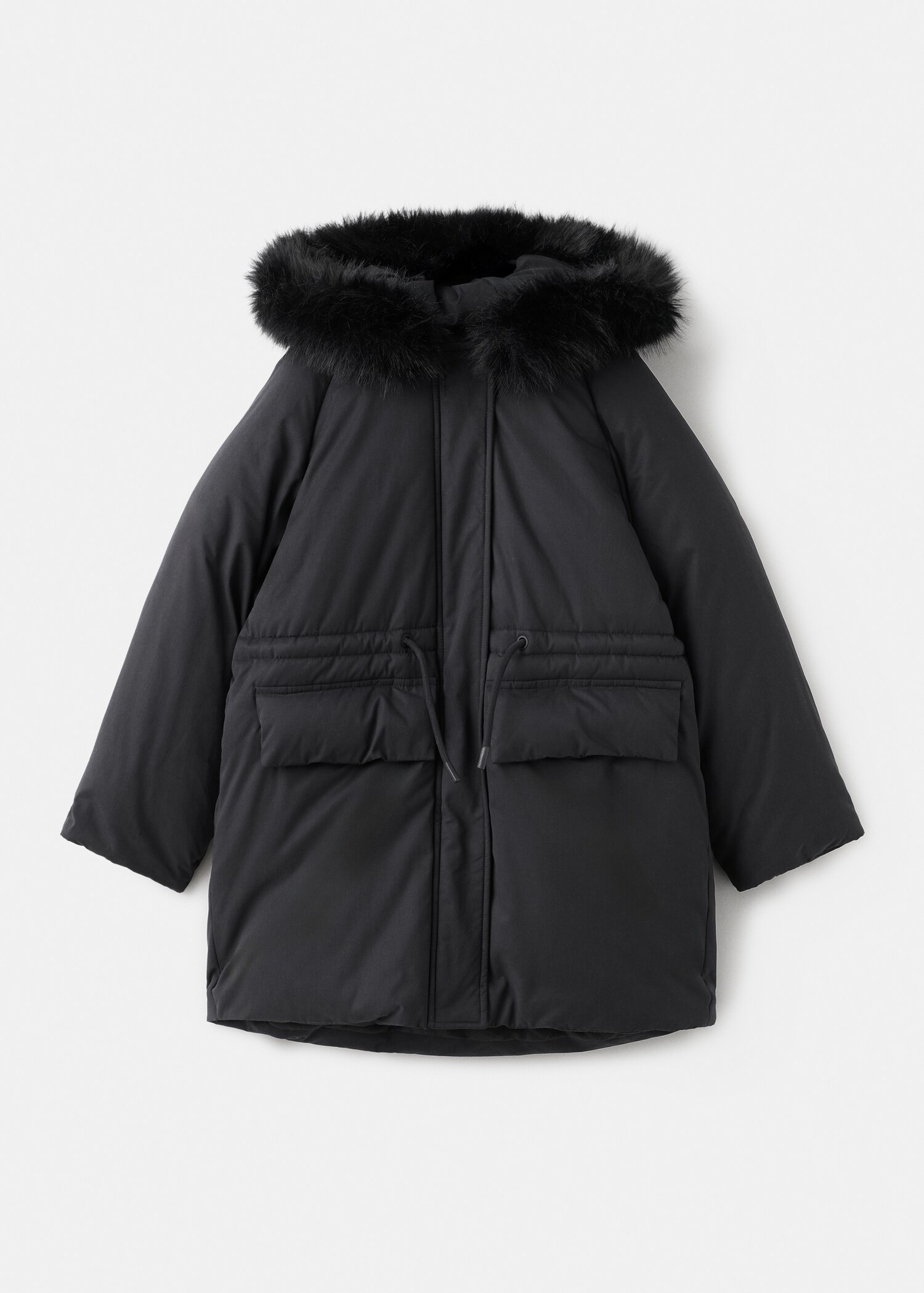 Anorak with shearling-effect hood - Article without model